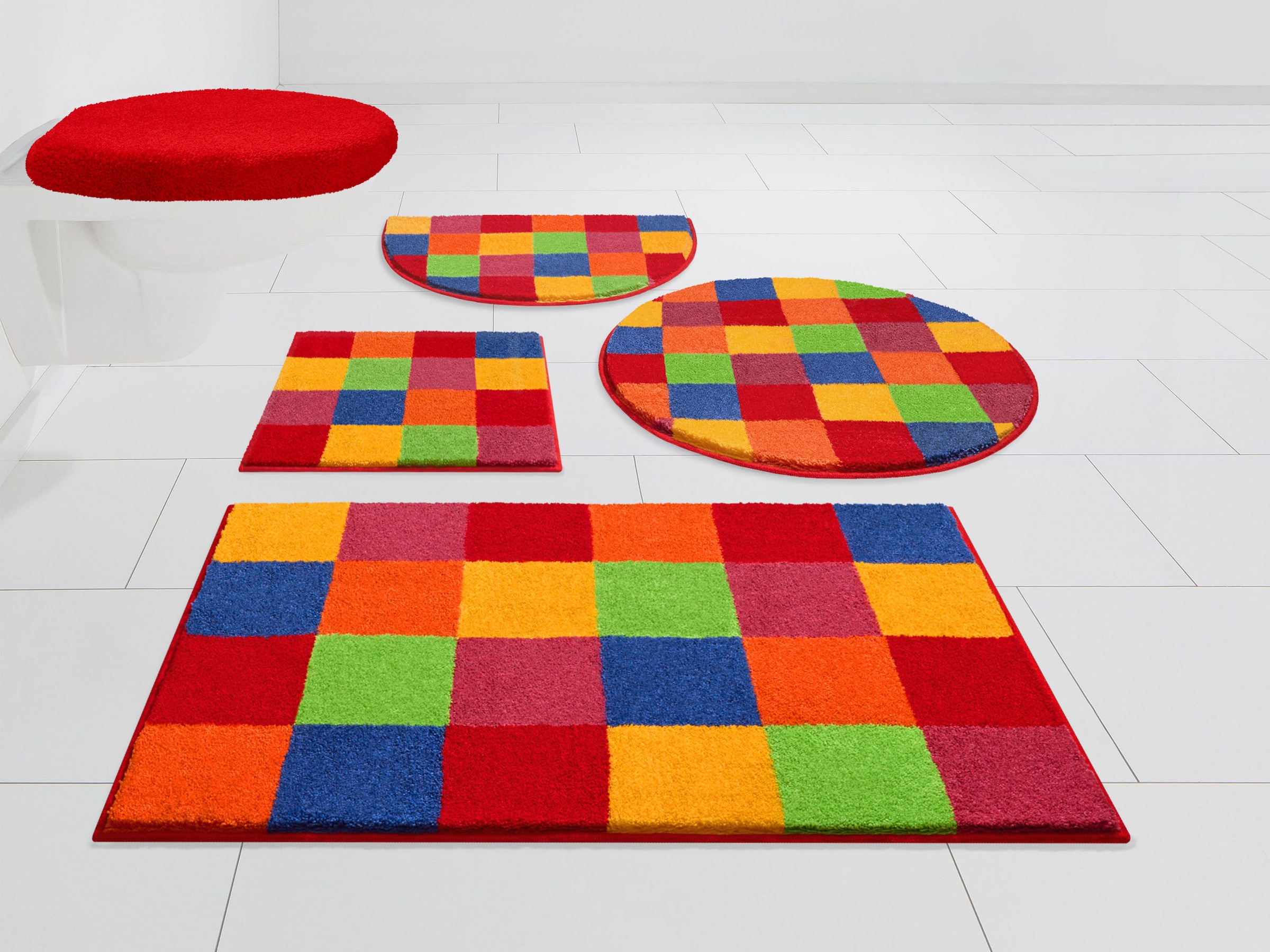 Grund Badematte "Mosaik, Badvorleger, Badezimmer Teppich, sehr weich" Höhe günstig online kaufen