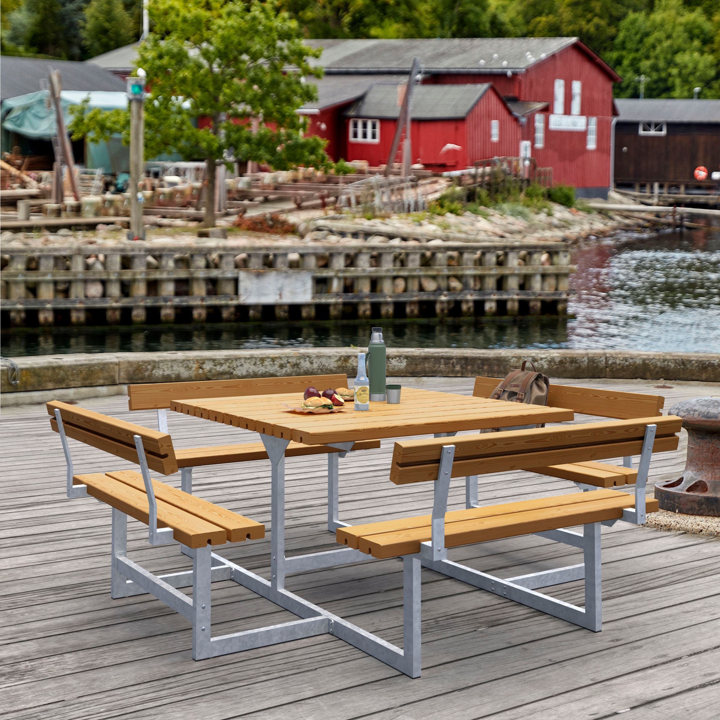 PLUS Garten-Essgruppe »»Picnic« Kombimöbel mit 4 Rückenlehnen«, (1 tlg.), 224x224x76/45 cm