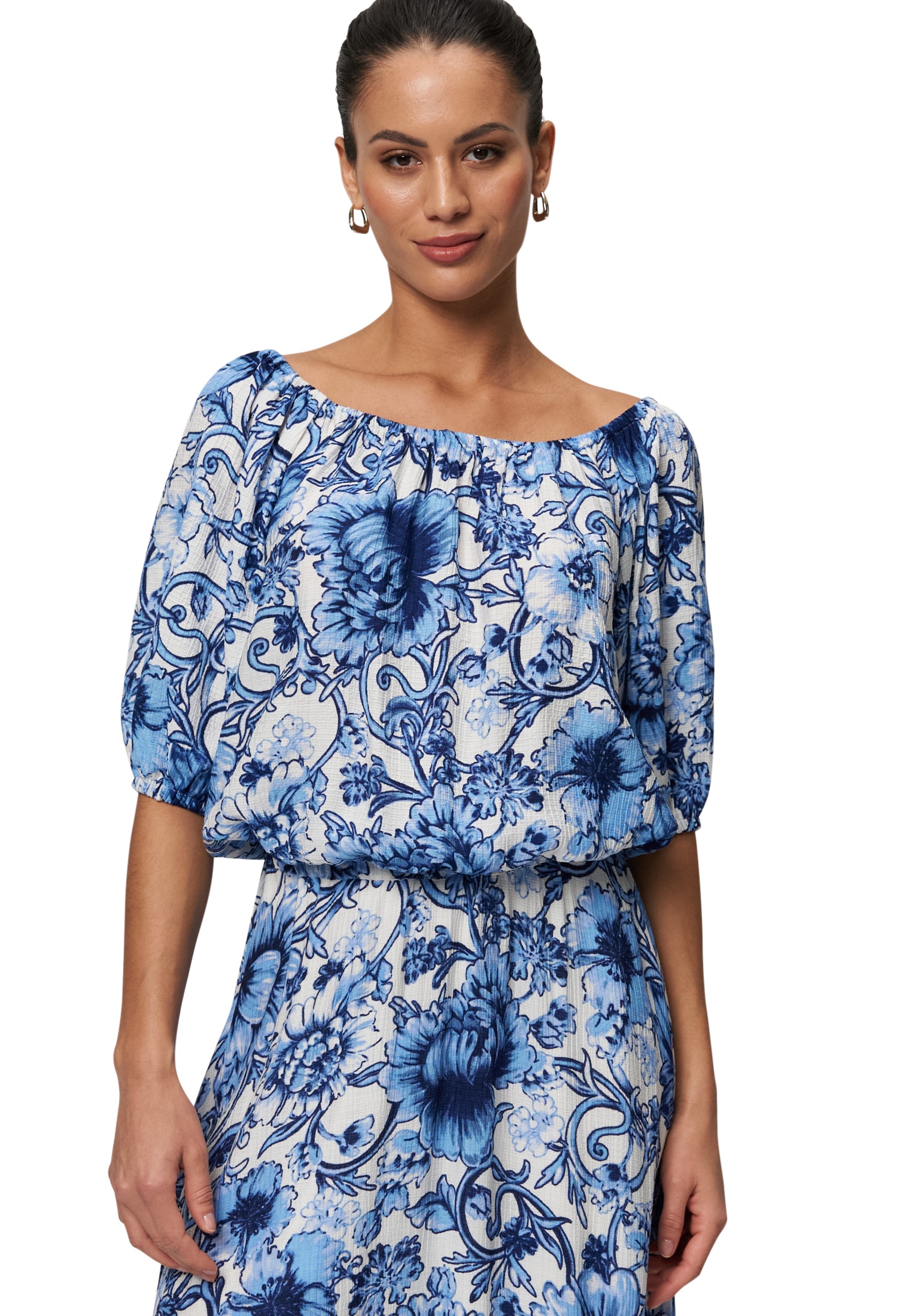 Zero Carmenbluse "zero Damen Carmenbluse mit Blumendruck" günstig online kaufen