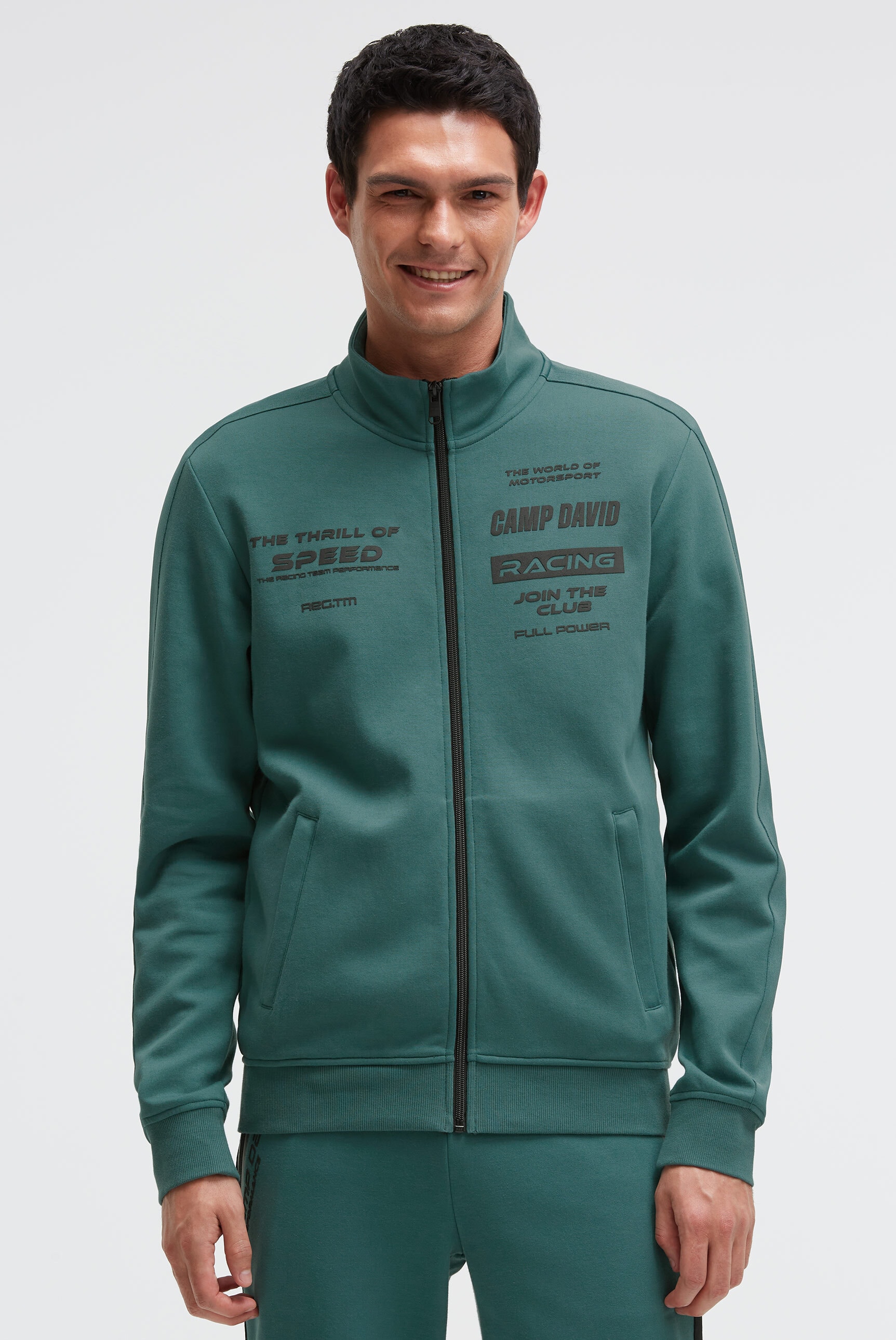 CAMP DAVID Sweatjacke mit Reißverschlusstaschen