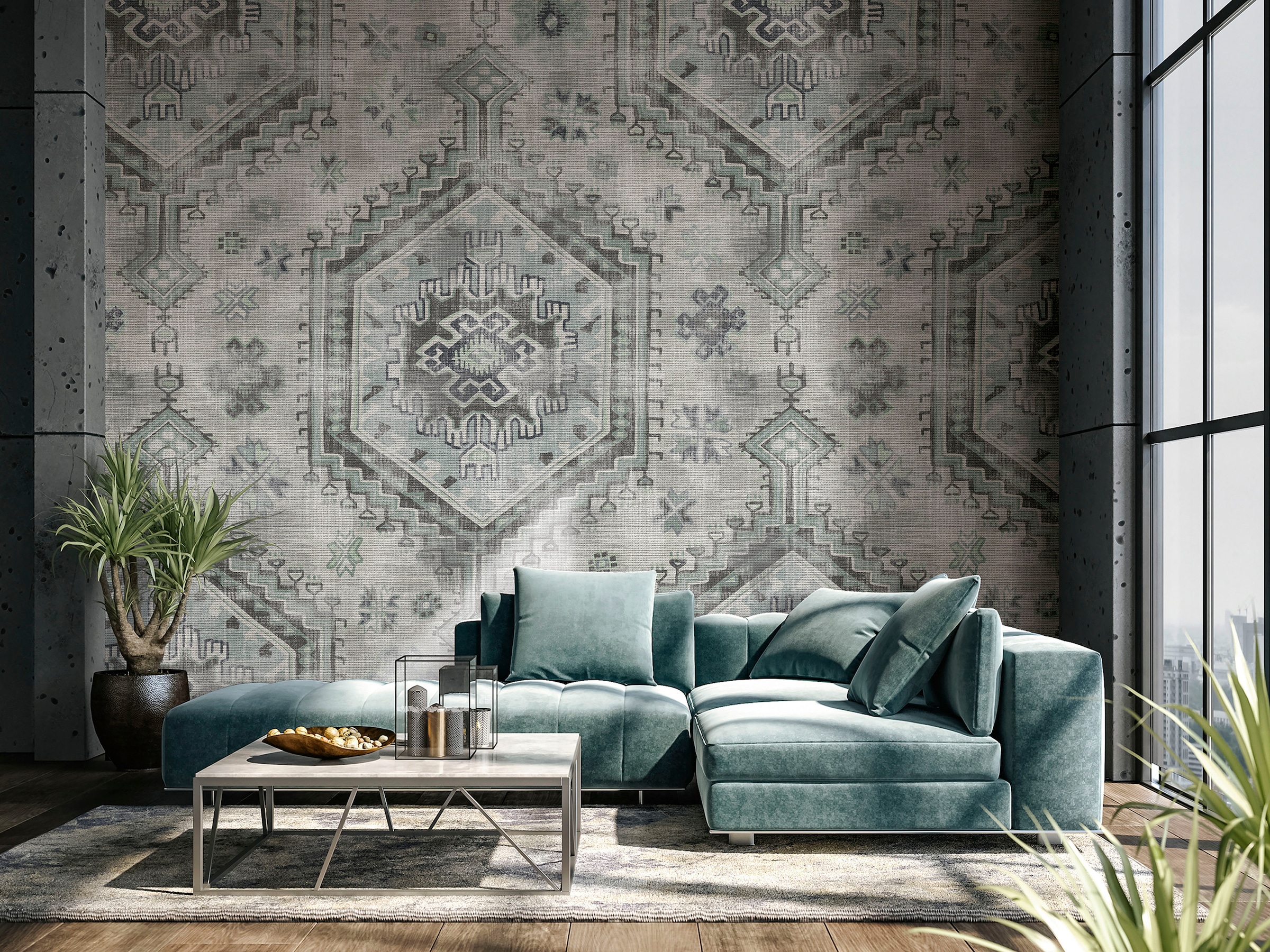 MARBURG Fototapete "Tarah", B/L: 2,12m x 2,7m, Rollen: 1, grau, Schlafzimmer, Tapeten, moderne Tapete für Wohnzimmer Schlafzimmer Küche