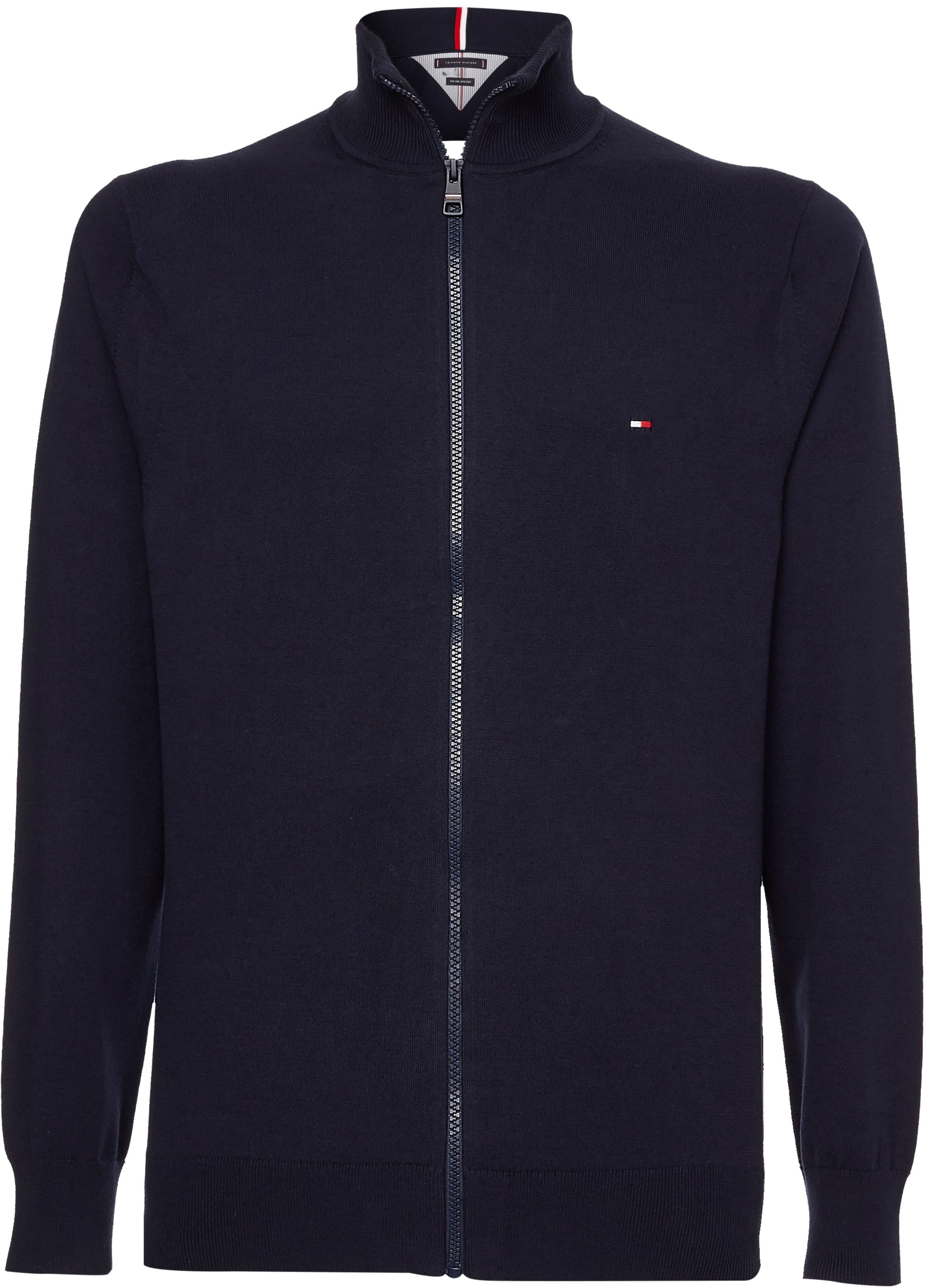 Tommy Hilfiger Strickjacke »1985 ZIP THROUGH«, mit Rippbündchen