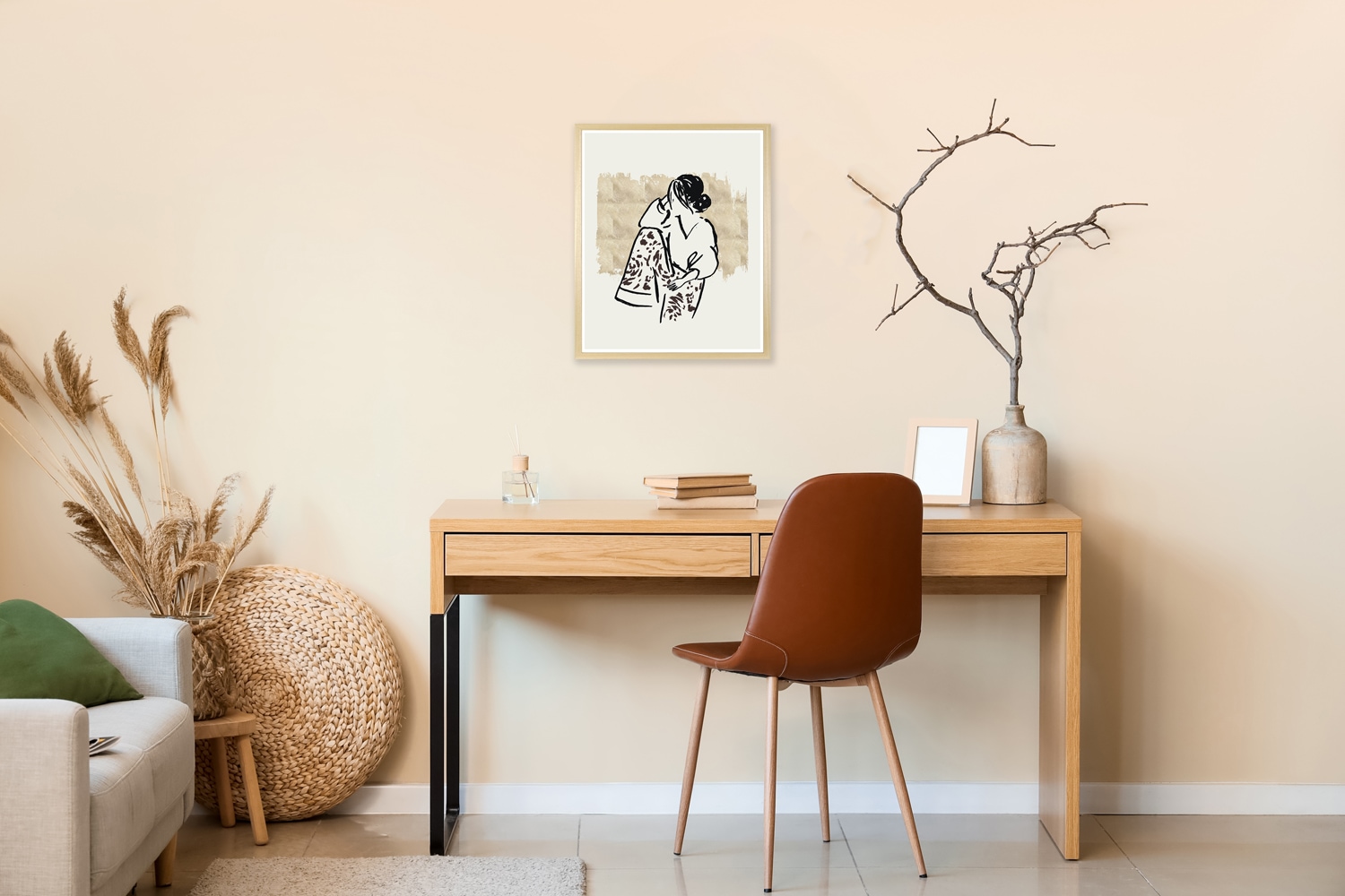 s.Oliver Bild mit Rahmen "Lazy Girl", Modern-Abstrakt-Person-Personen-Mode- günstig online kaufen