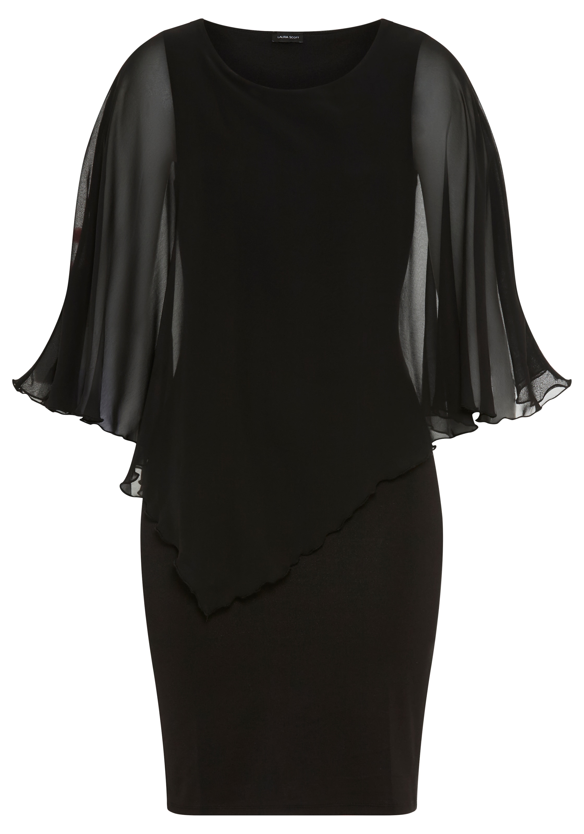 Laura Scott Abendkleid »mit Chiffon« in unifarbener Optik, aus Materialmix mit Milano Rib