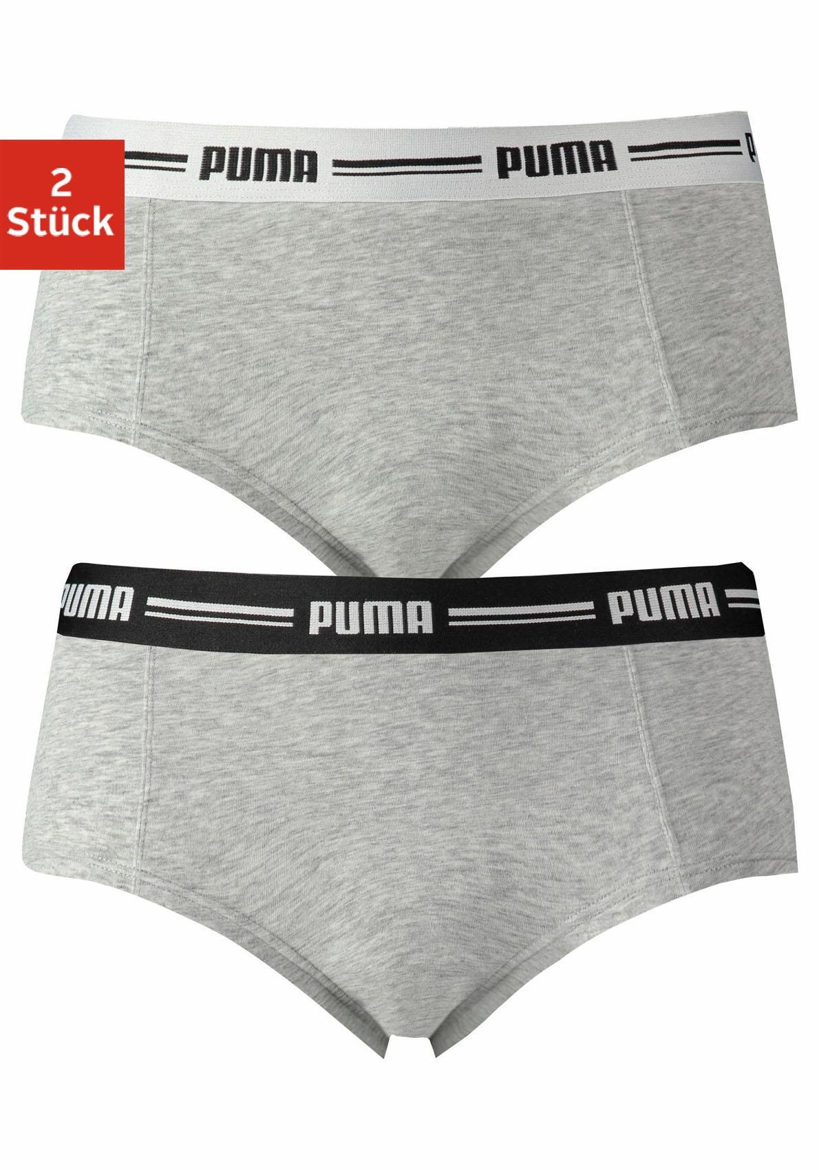 PUMA Panty "PUMA WOMEN MINI SHORT 2P PACK", (Packung, 2er Pack), mit markan günstig online kaufen