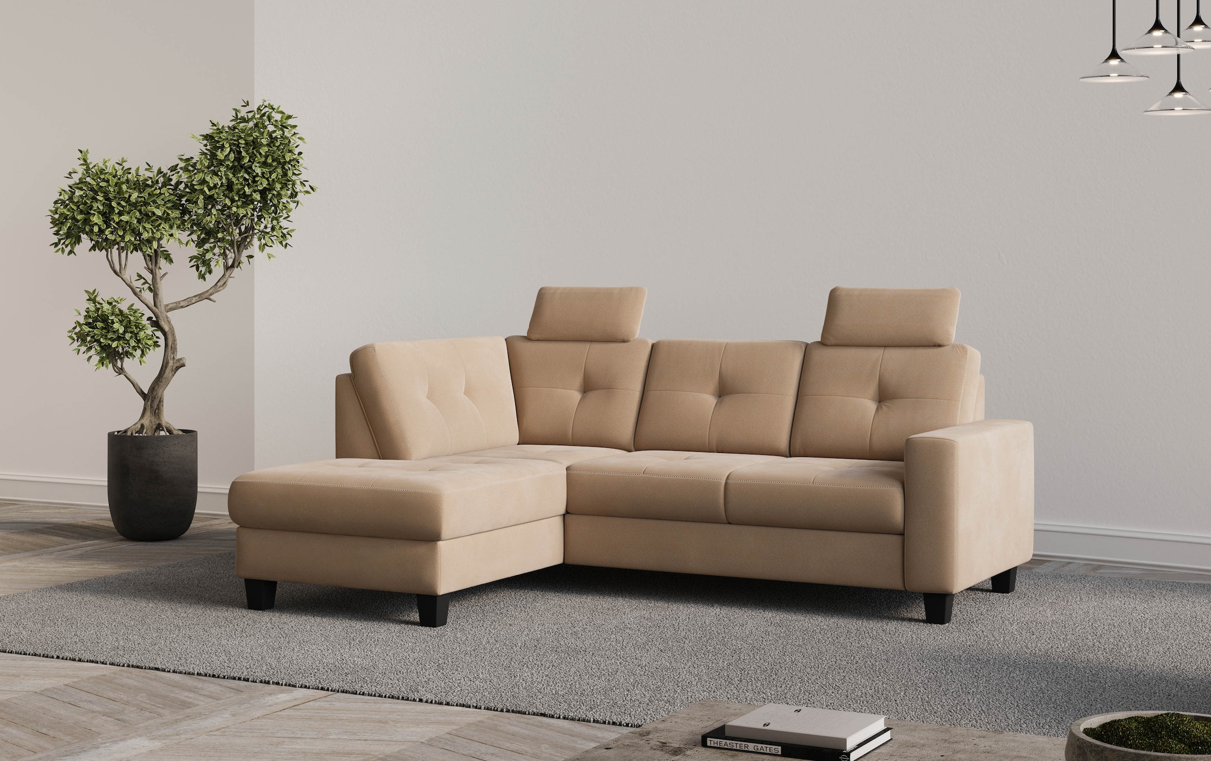 Places of Style Ecksofa "Varese", wahlweise mit Bettfunktion und Bettkasten günstig online kaufen