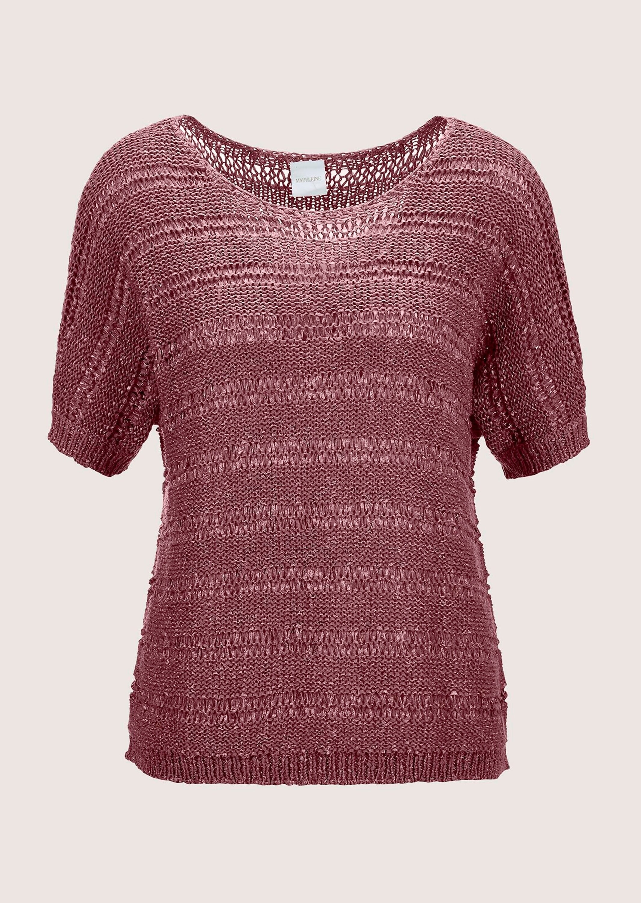 MADELEINE Longpullover "Pullover Ajour-Pullover mit Glanz-Effekt"