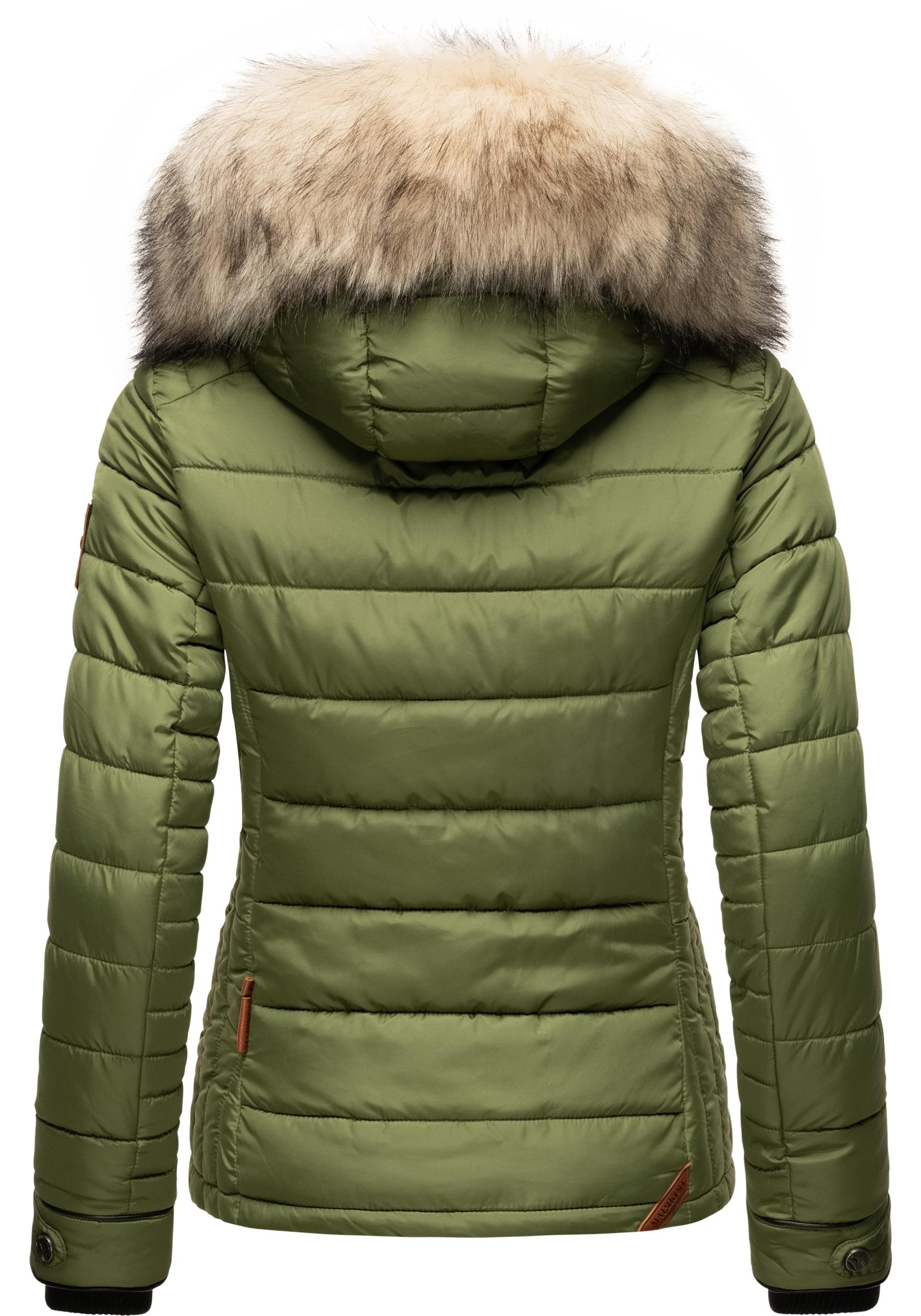 Marikoo Winterjacke »Lerikaa«, mit Kapuze, Winter Steppjacke mit abnehmbarem Kunstfell