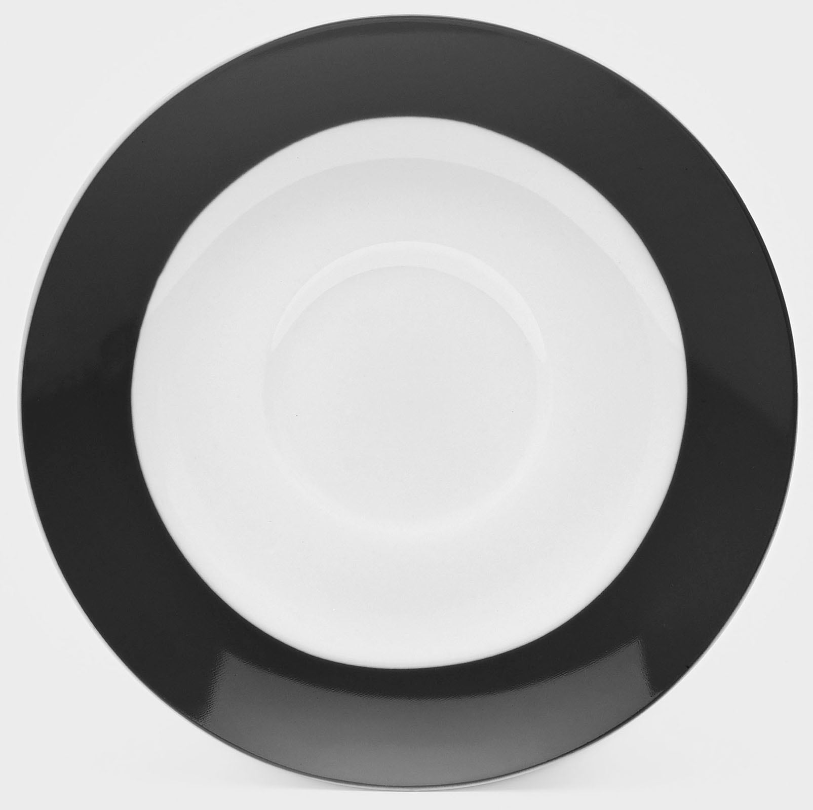 VAN WELL Untertasse "Vario", 14,5cm, schwarz-weiß, Speiseteller, Porzellan, spülmaschinen- und mikrowellengeeignet, Ø 14,5 cm