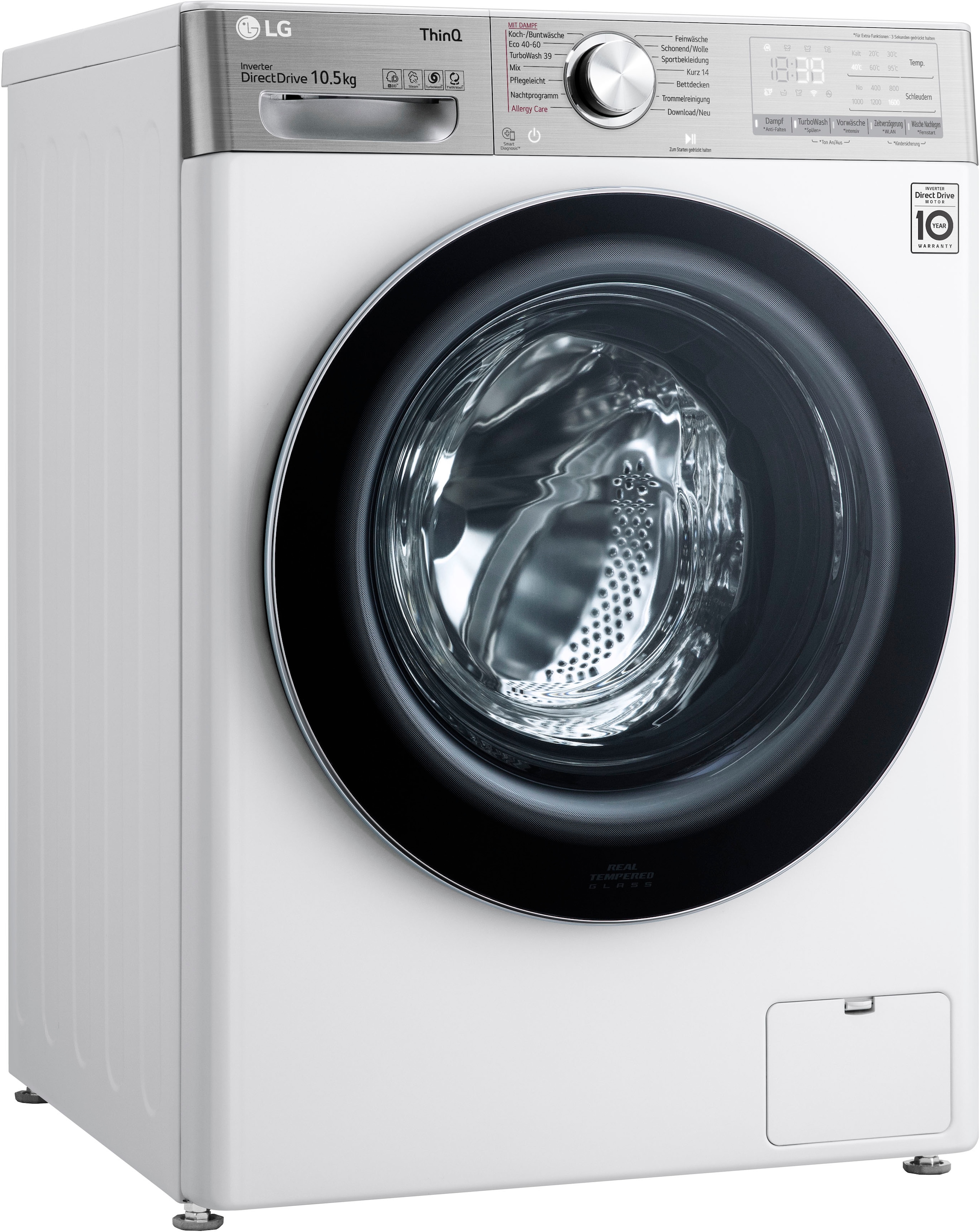 LG Waschmaschine »F6WV910P2«, F6WV910P2, 10,5 - TurboWash® nur 39 | Waschen BAUR in Minuten kg, 1600 U/min