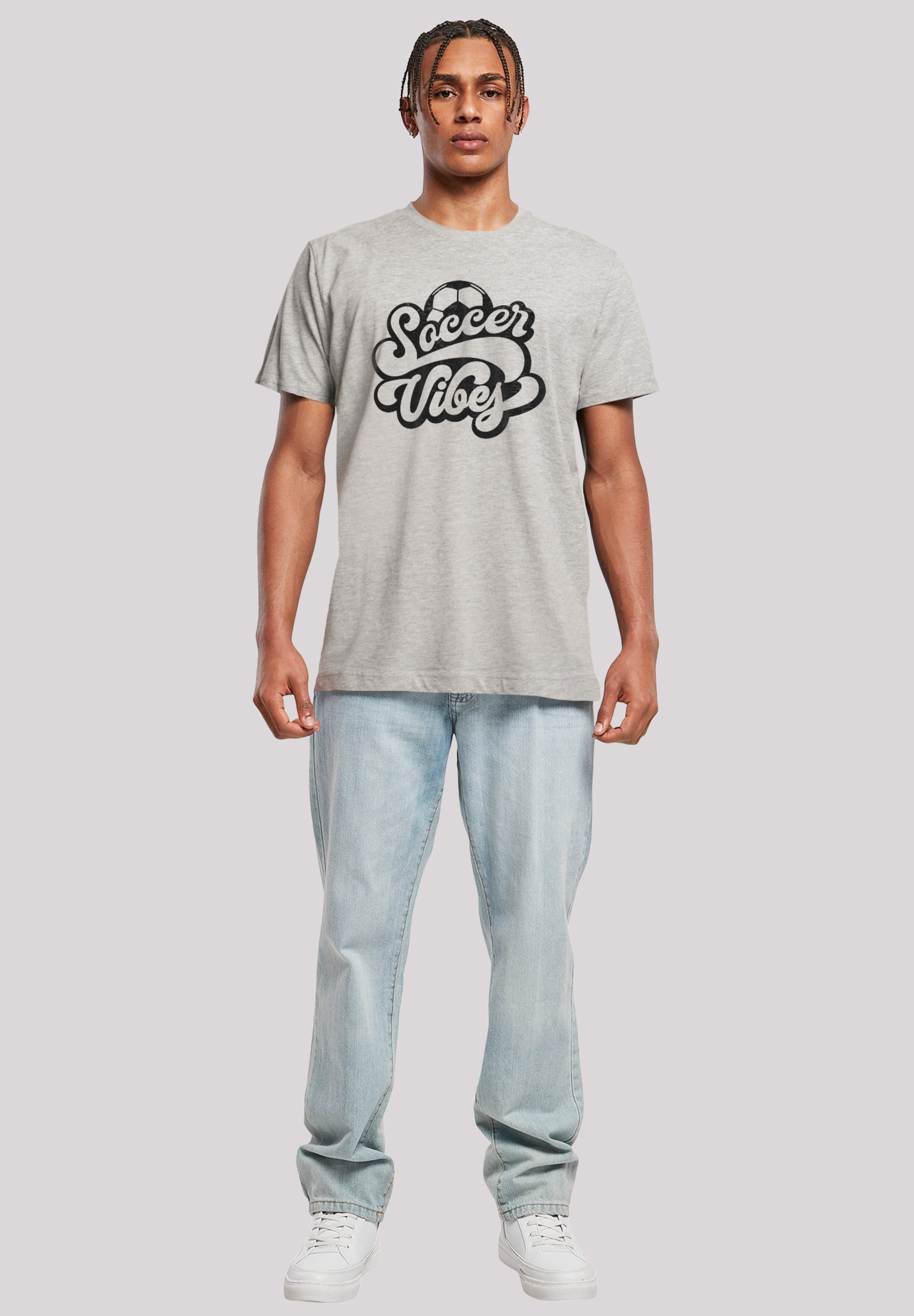 F4NT4STIC T-Shirt »Soccer Vibes Typography Sporty Graphic«, Premium Qualität