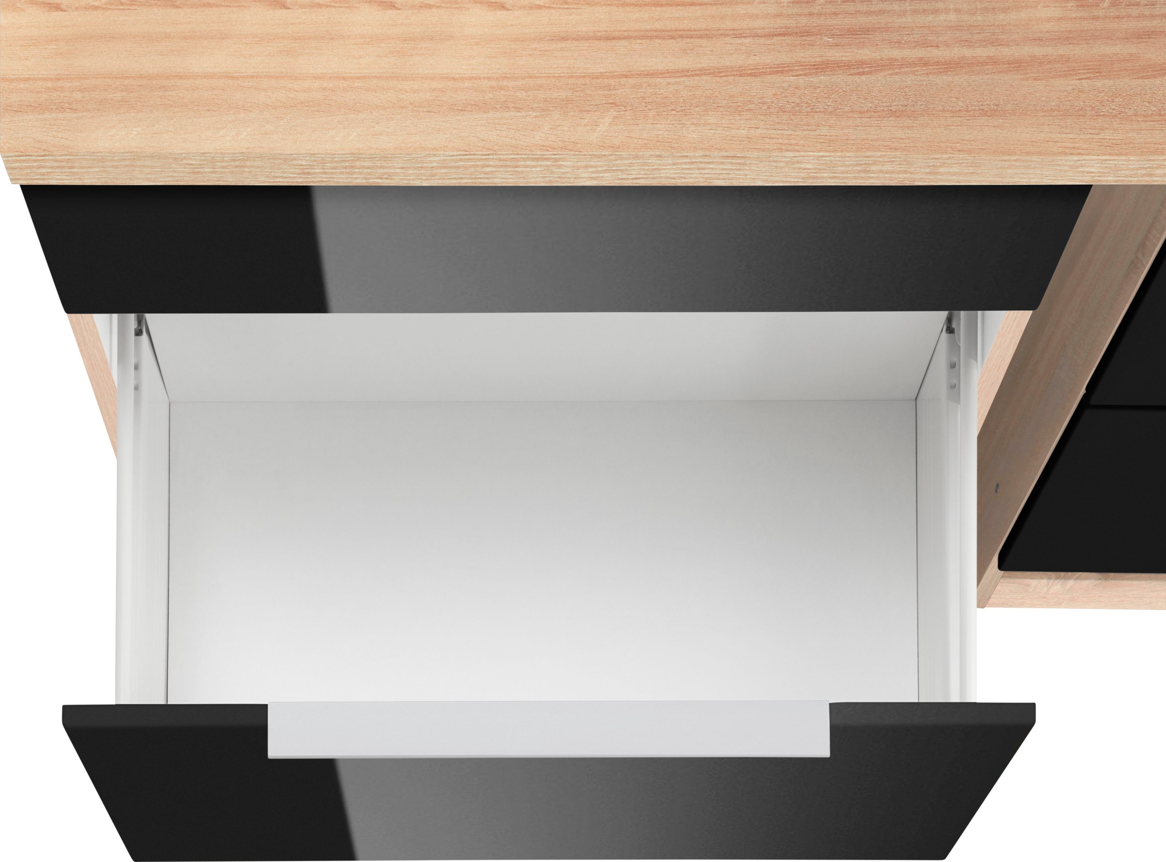 KOCHSTATION Küchenzeile »KS-Brindisi Breite 280 cm«, wahlweise mit E-Geräten und Induktion, mit MDF-Fronten und Regal