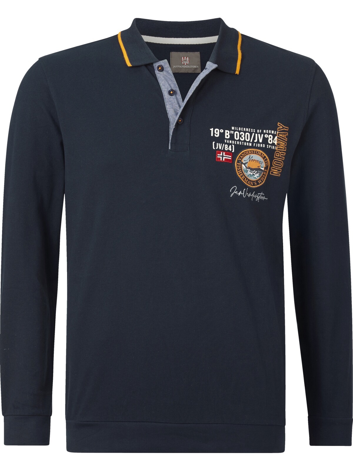 Jan Vanderstorm Langarm-Poloshirt »Langarm-Poloshirt LOKI«