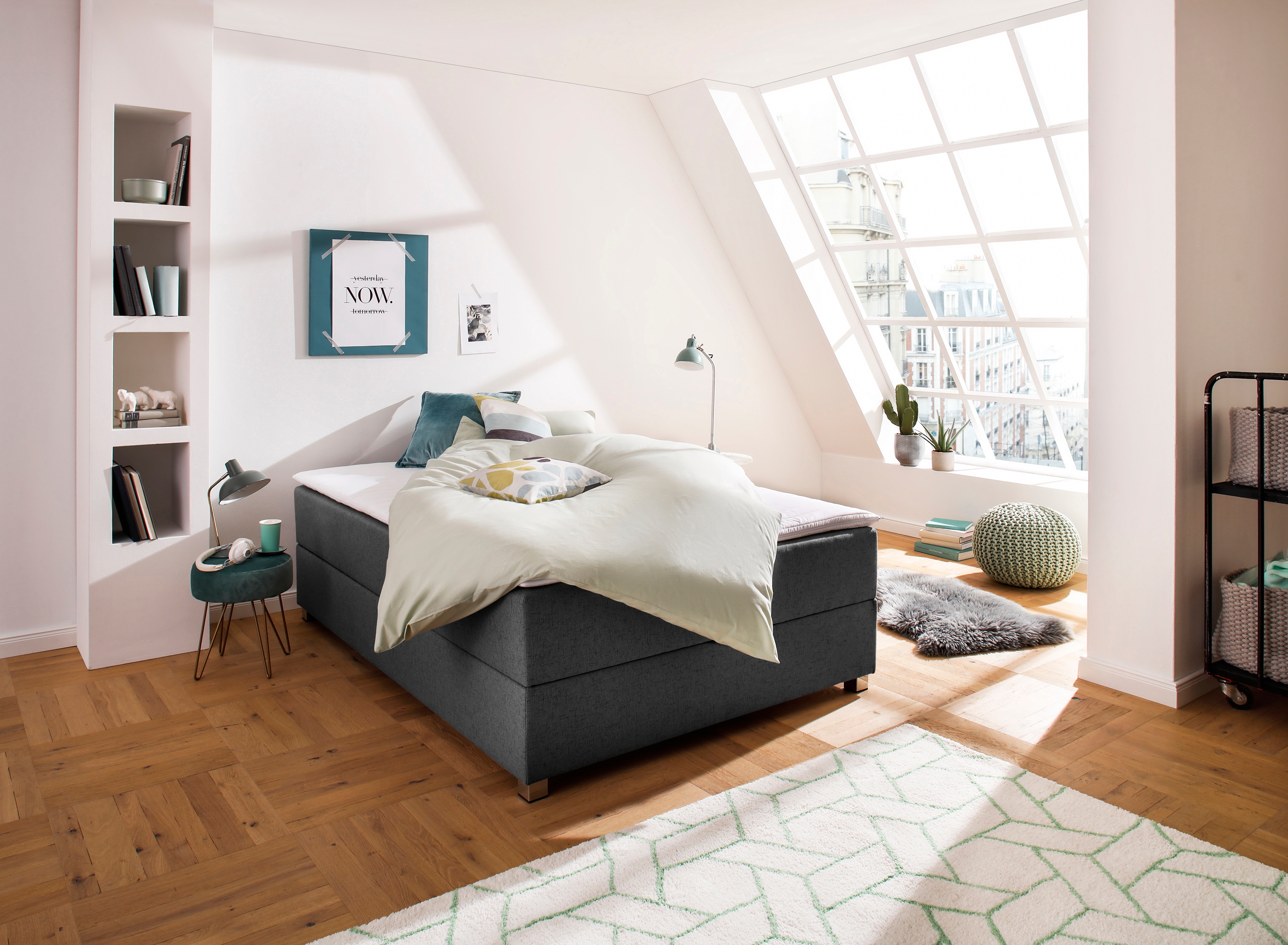 Home affaire Boxbett "Alexis" ohne Kopfteil - ideal für Räume mit Dachschrägen; in 4 Breiten