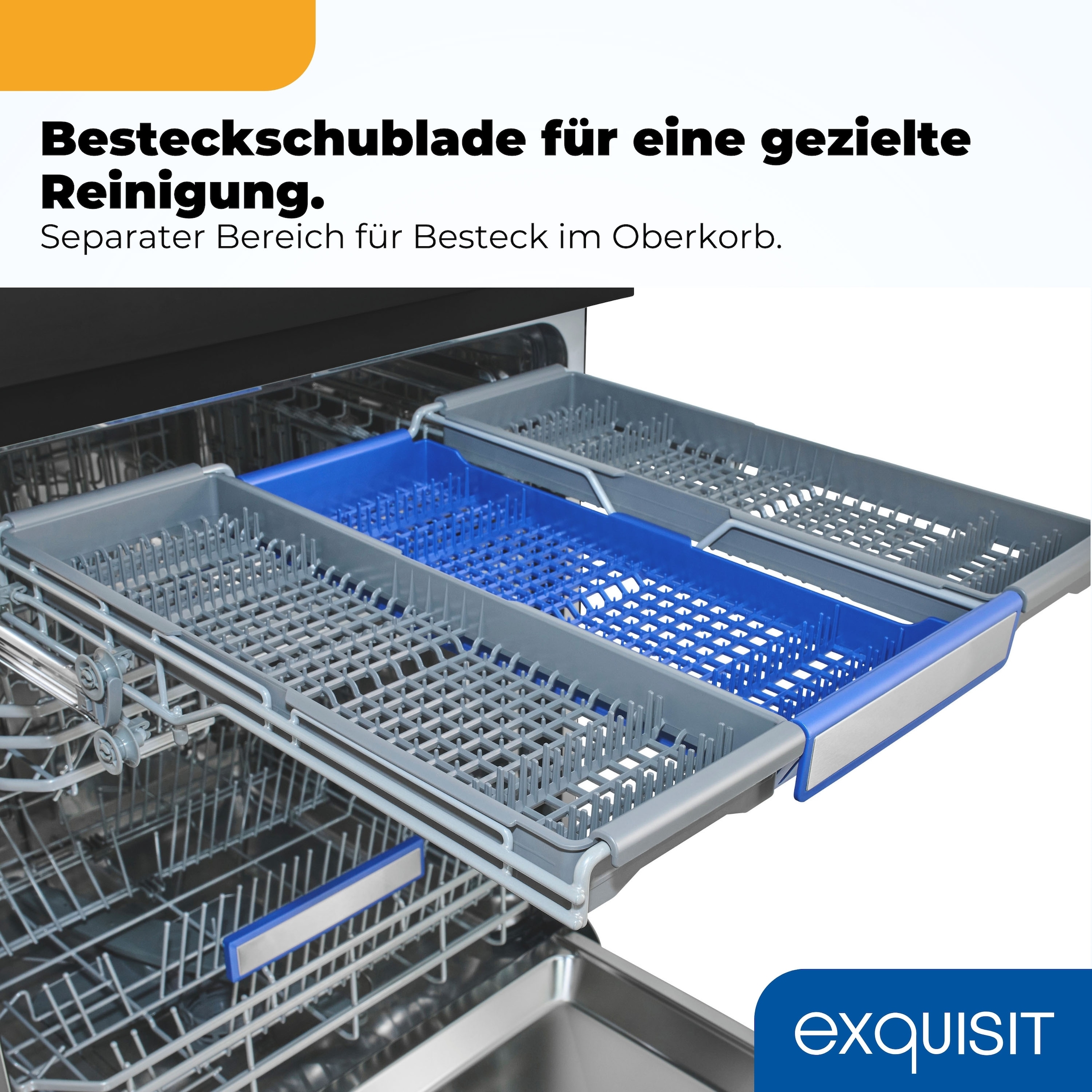 exquisit Standgeschirrspüler 9616 »GSP9616-450B schwarz« 10,9 l 16 tlg. Maßgedecke 16 Maßgedecke & flüsterleise 44 dB – stark und angenehm ruhig