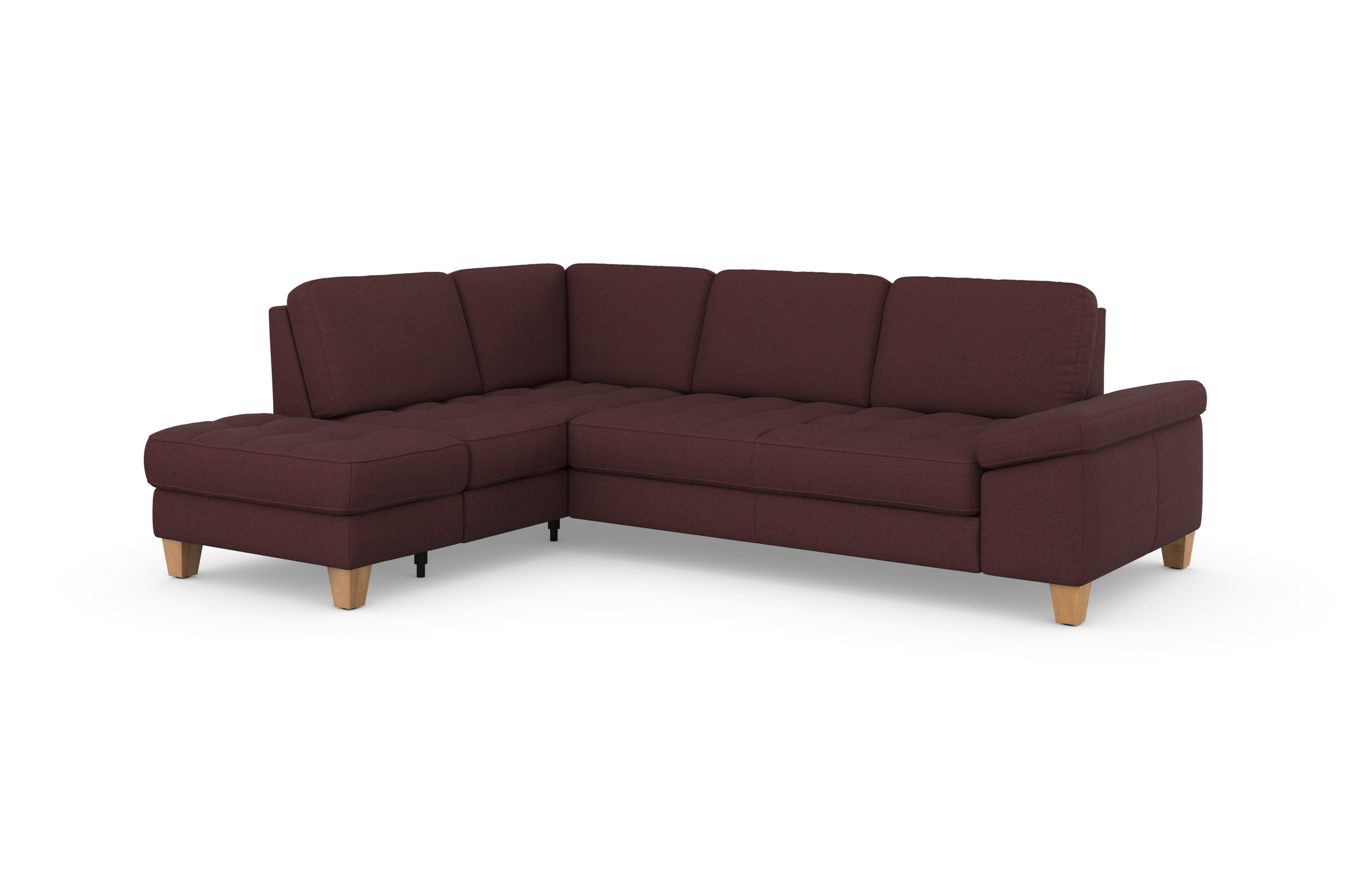 SIT & MORE Westham L-Shape Corner Sofa with Ottoman purple (chianti) 3