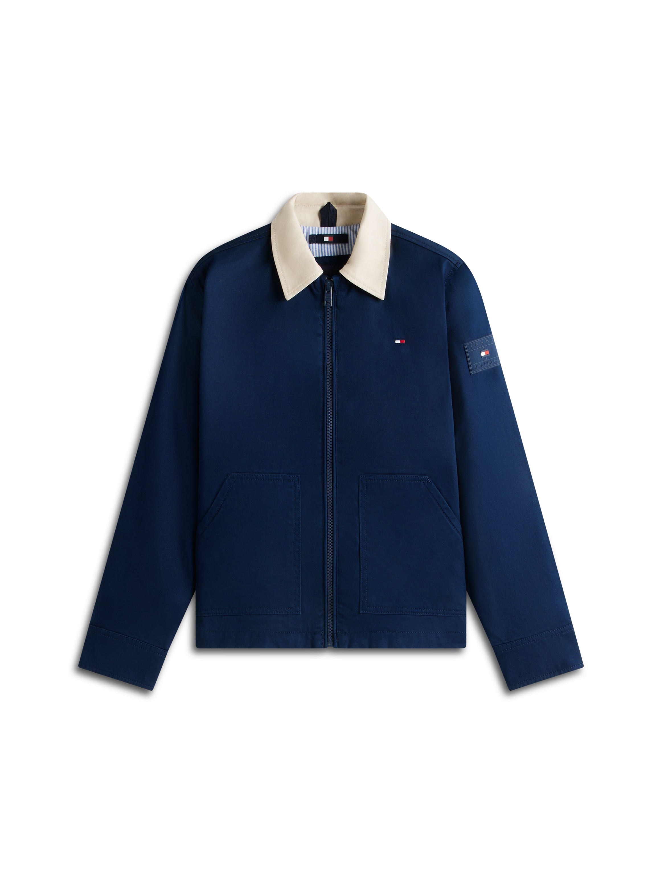 Tommy Hilfiger Hemdjacke »CONTRAST COLLAR COTTON JACKET« ohne Kapuze Kinder bis 16 Jahre, regular fit