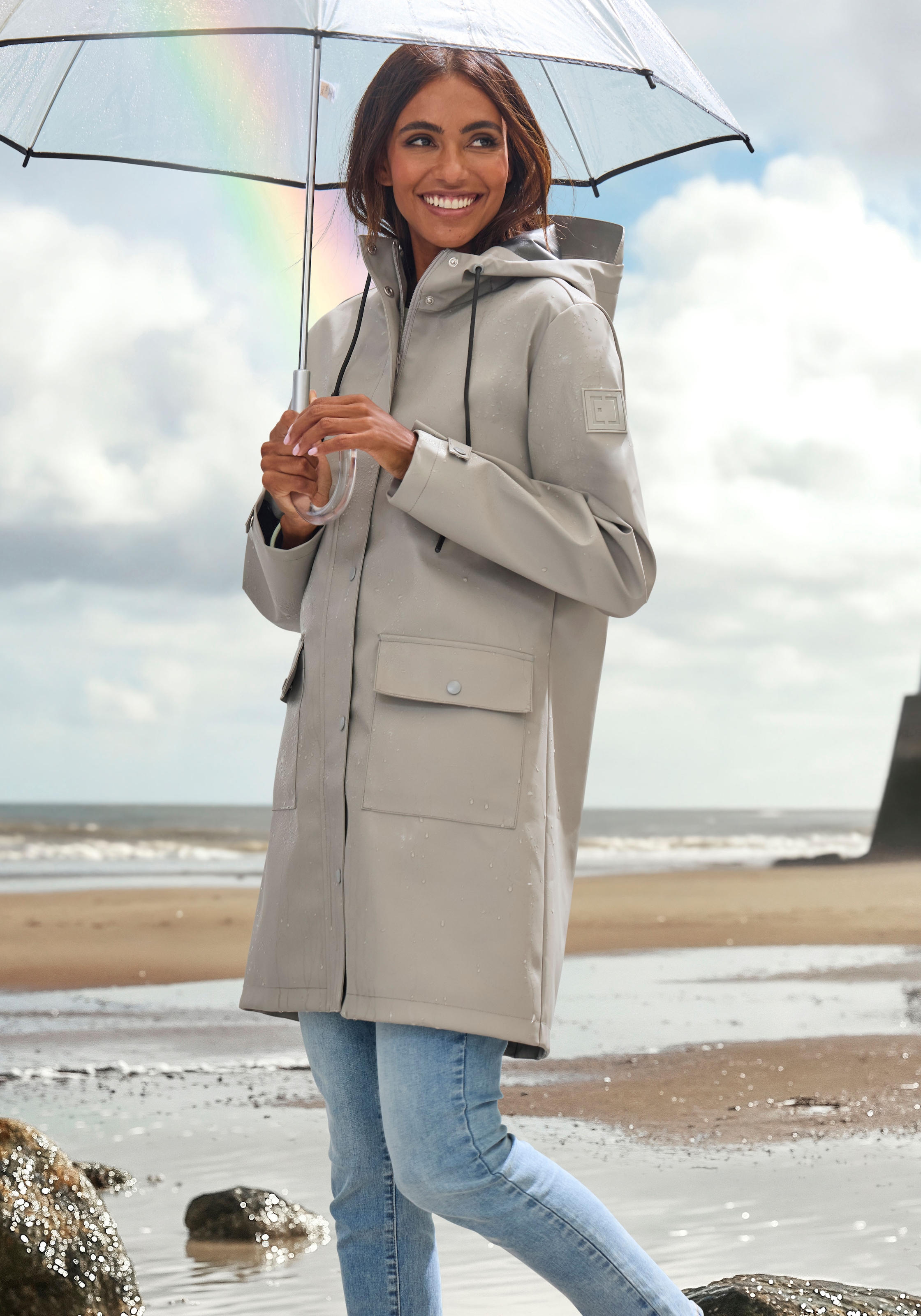 Elbsand Regenjacke, mit Kapuze, mit Ventilation mit darunter liegendem Mesh günstig online kaufen