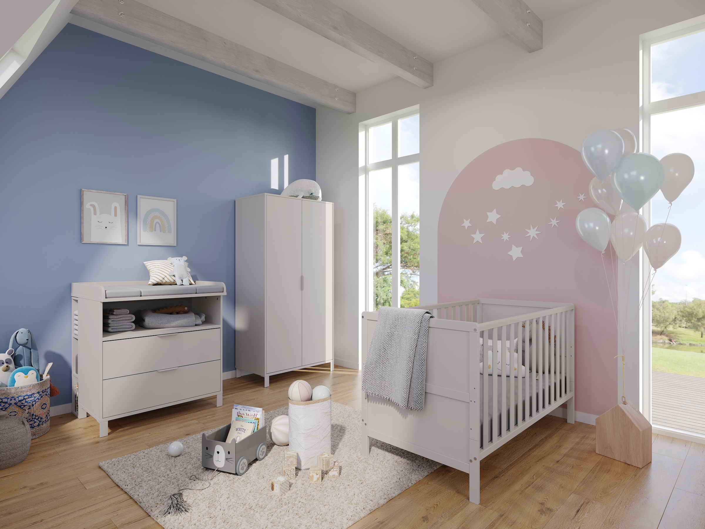 GERMANIA Babymöbel-Set »GW-Alkmaar«, (3 tlg.), mit mitwachsendem Kinderbett