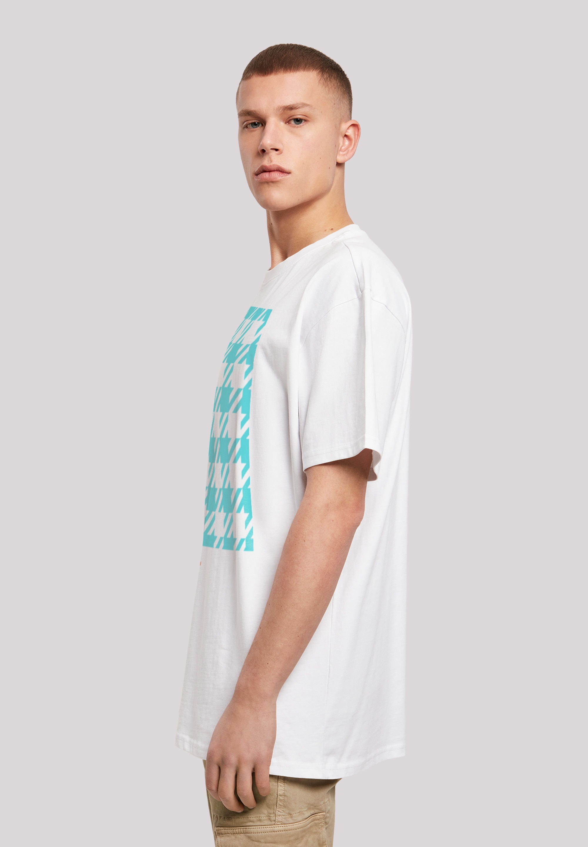 F4NT4STIC T-Shirt »Hahnentritt Karo blau«, Print