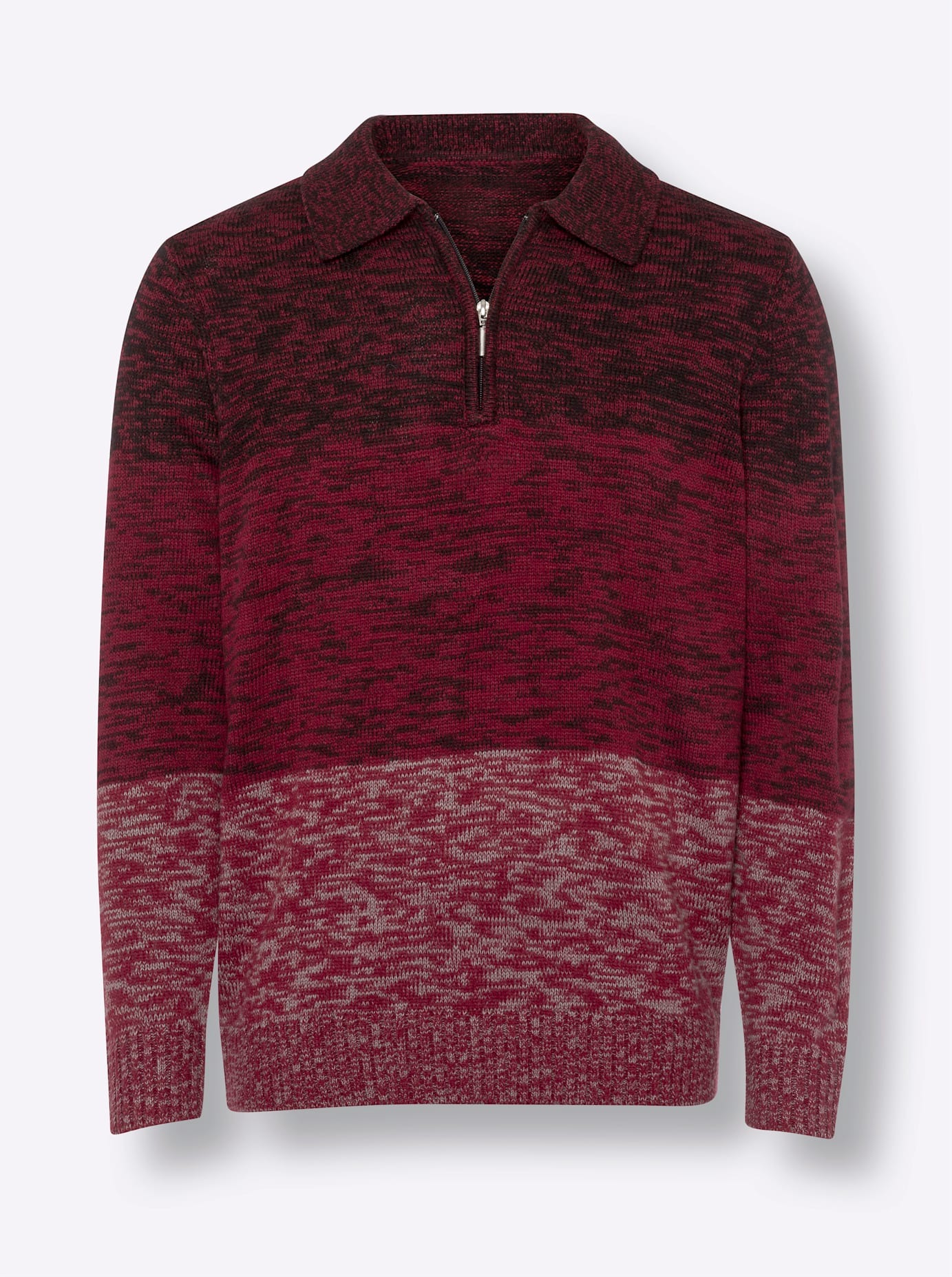 Polokragenpullover CLASSIC "Pullover", Herren, Gr. 62, rot (schwarz, dunkelrot, gemustert), 100% Polyacryl, gemustert, mehrfarbig, Pullover 3