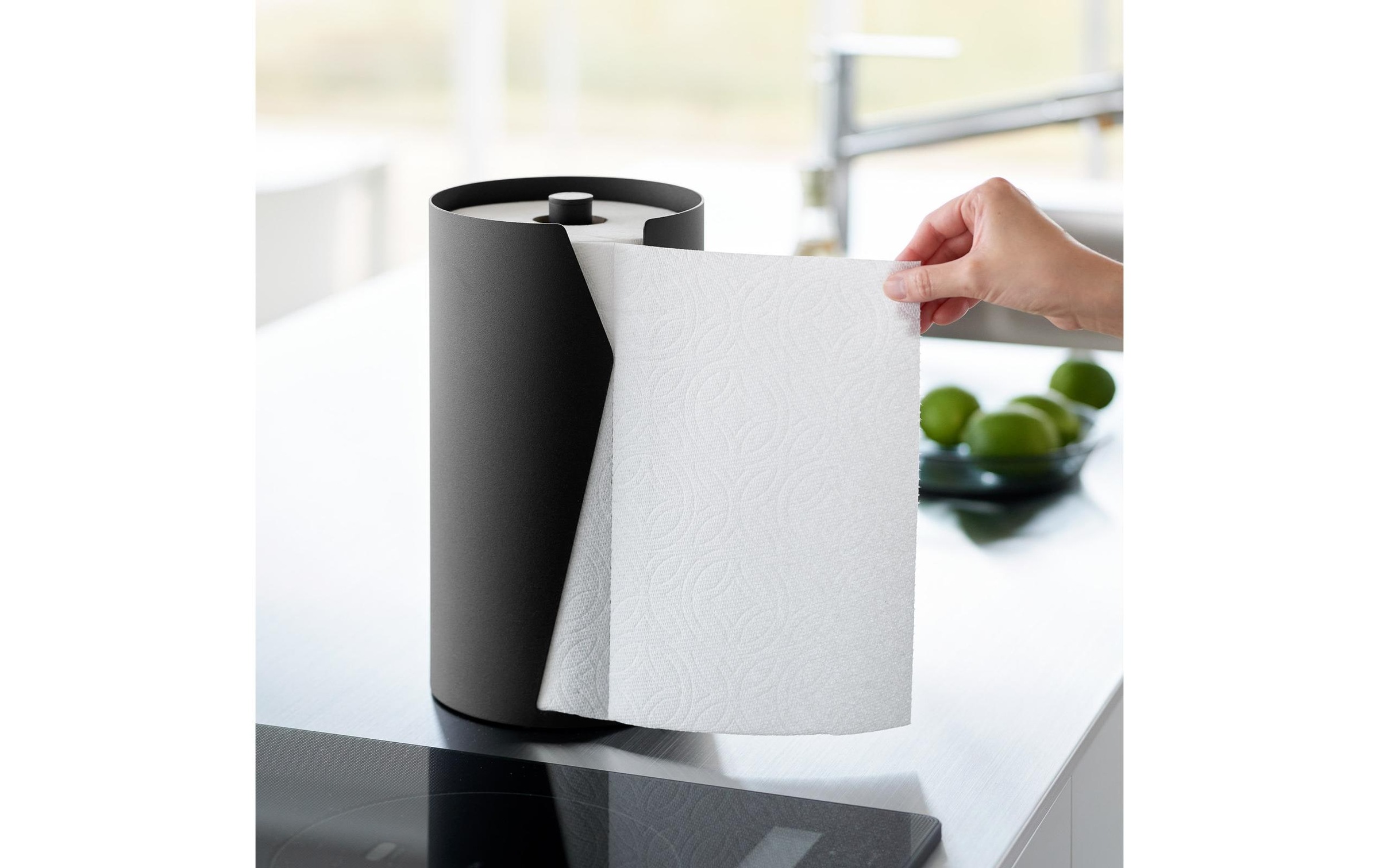 Yamazaki Küchenrollenhalter »Tower 16 x 16 x 30.2 cm« Runder Küchenrollenhalter aus Stahl mit beschwerter Basis