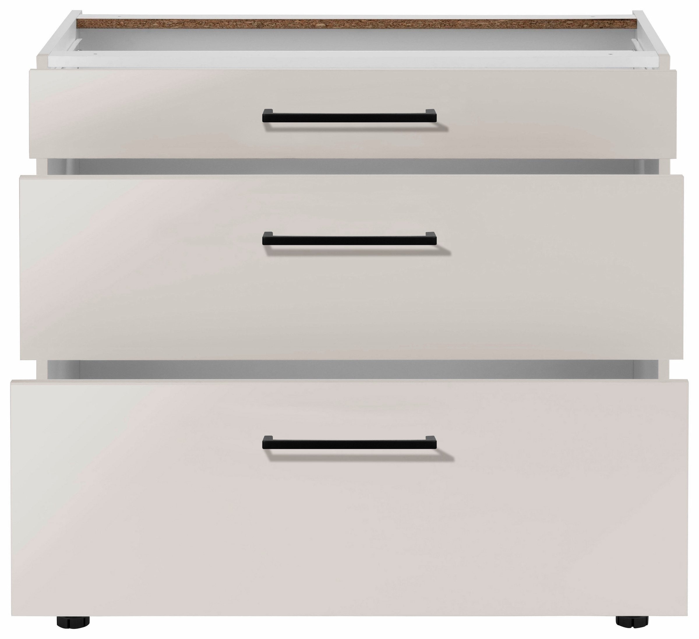 wiho Küchen Unterschrank »Nisos«, 90 cm breit, Soft-Close in Schubladen, verstellbare Füße, ohne Platte