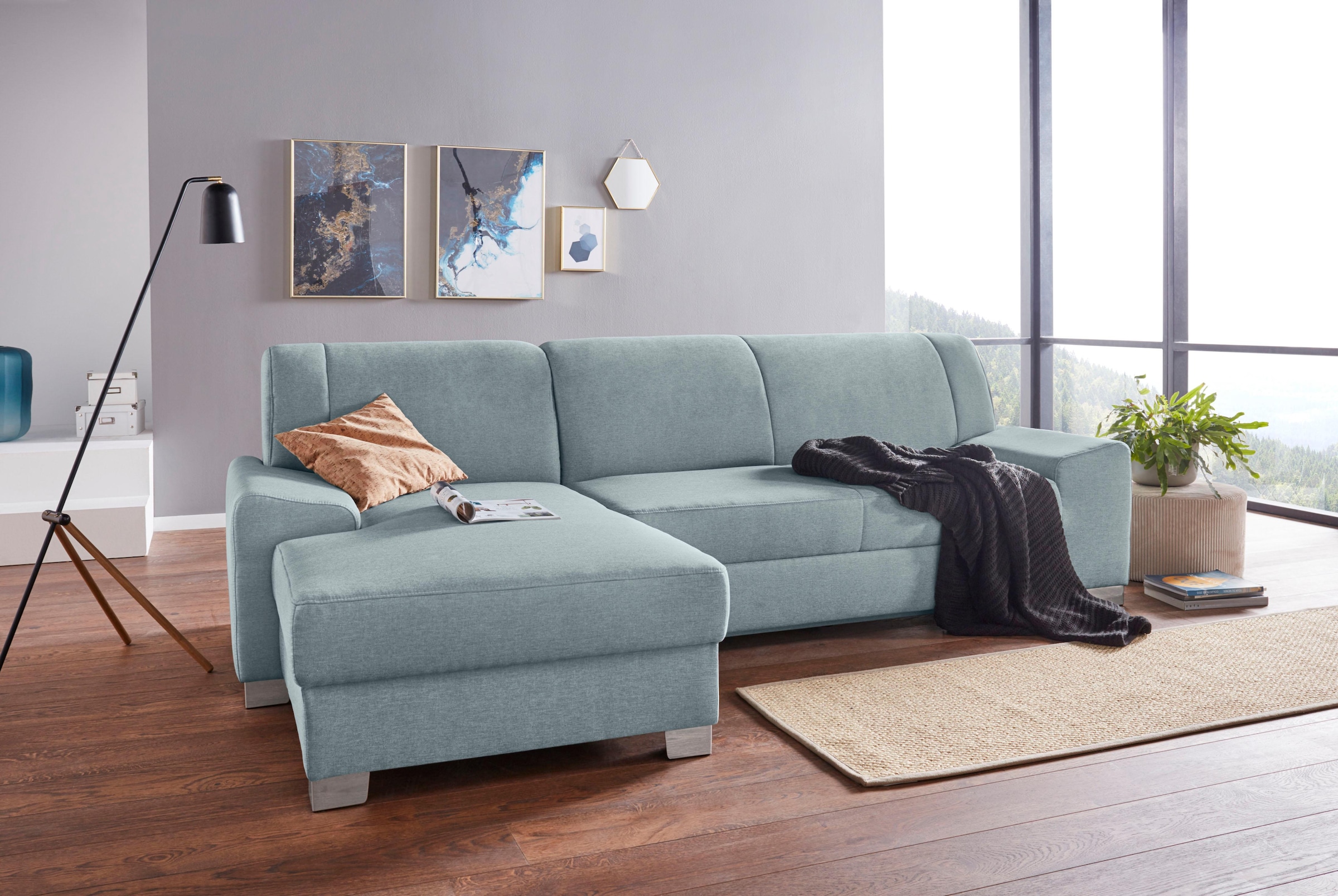 DOMO collection Ecksofa »Anzio L-Form«, wahlweise mit Bettfunktion und Federkern