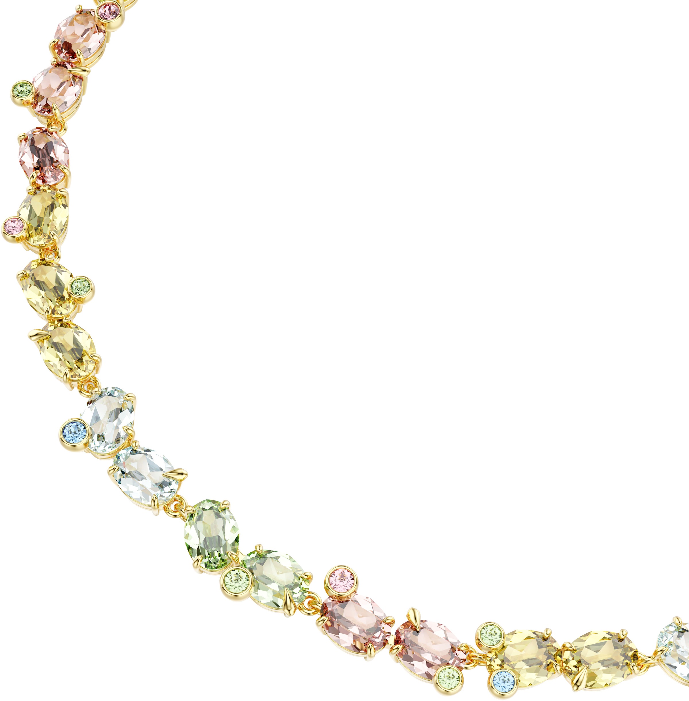 Collier SWAROVSKI "Schmuck Geschenk Gema Tennis Halskette", gold (gelbgoldfarben, rosa, gelb, grün, blau), Halsketten, Damen, Metall, L: 45 B: 9mm, Collier, mit Swarovski Kristall, B:9mm 4