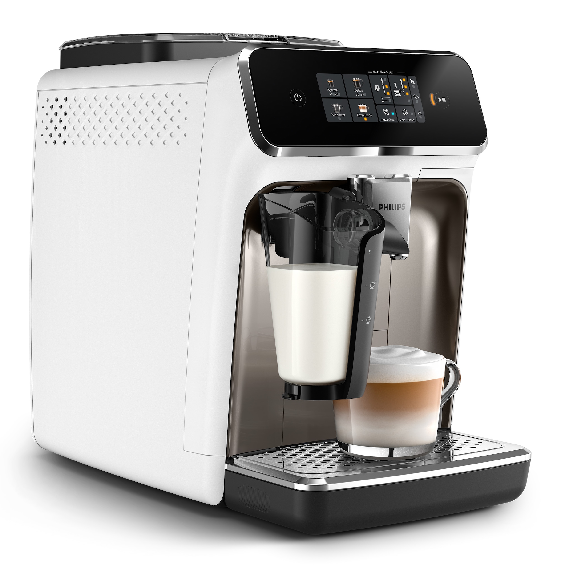 Philips Kaffeevollautomat »EP2333/40 2300 Series«, 4 Kaffeespezialitäten, mit LatteGo-Milchsystem, Weiß und Chrom