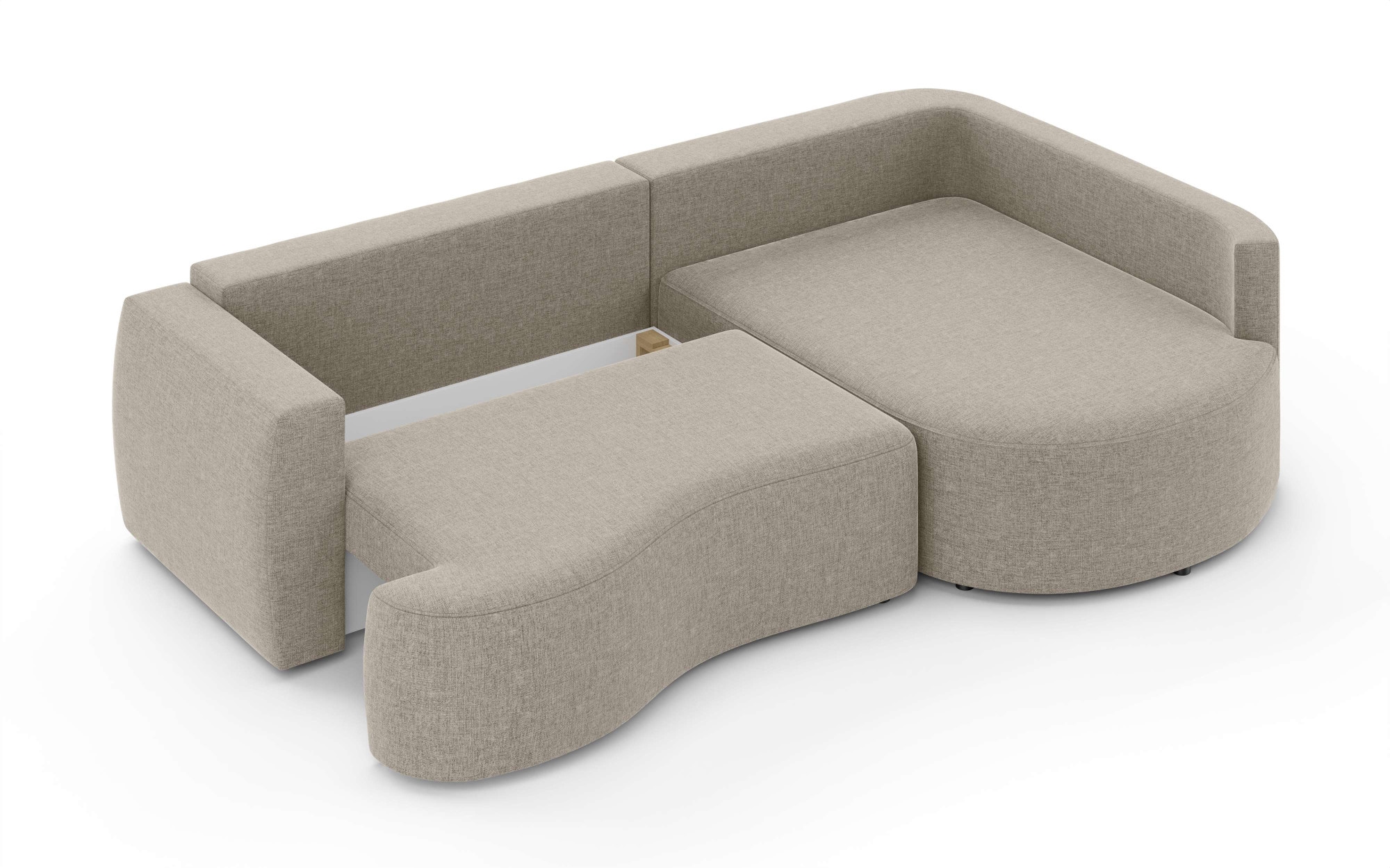 INOSIGN Ecksofa »Kahekili, Schlafsofa mit Bettkasten, Maße B/T/H: 255/181/90/ cm«, L-Form mit Wellenunterfederung, 7 Rückenkissen und 2 Zierkissen