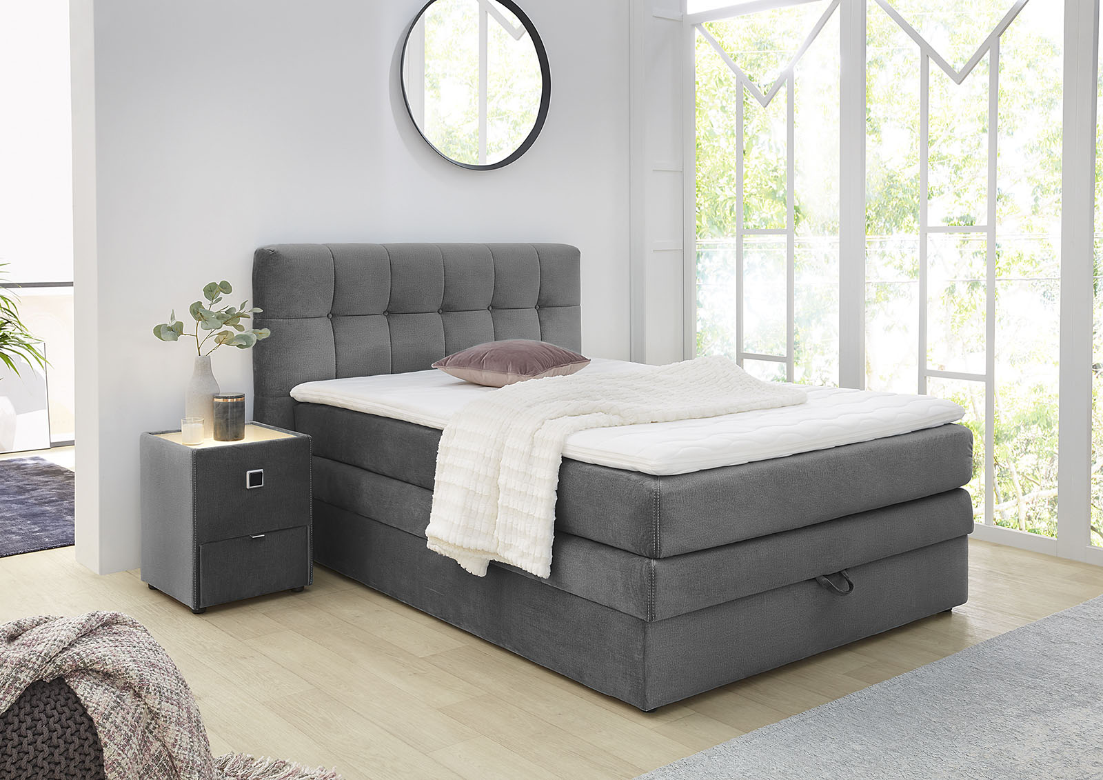 Boxspringbett »Amy«, mit Bettkasten und Kaltschaum-Topper