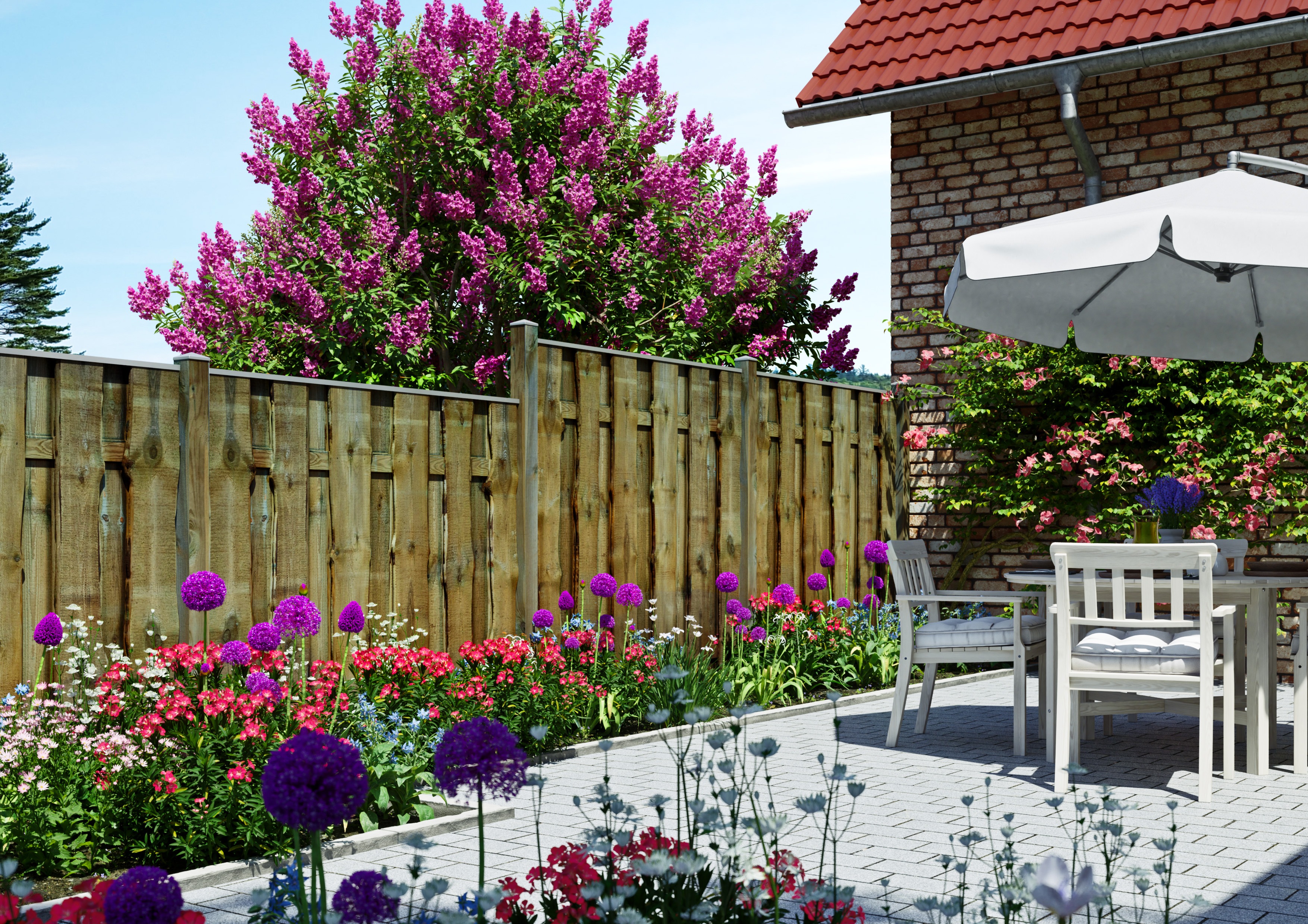 Thumbnail - KONIFERA Sichtschutzelement "FULLERTON" Rustikale Bohlen, verschiedene Längen