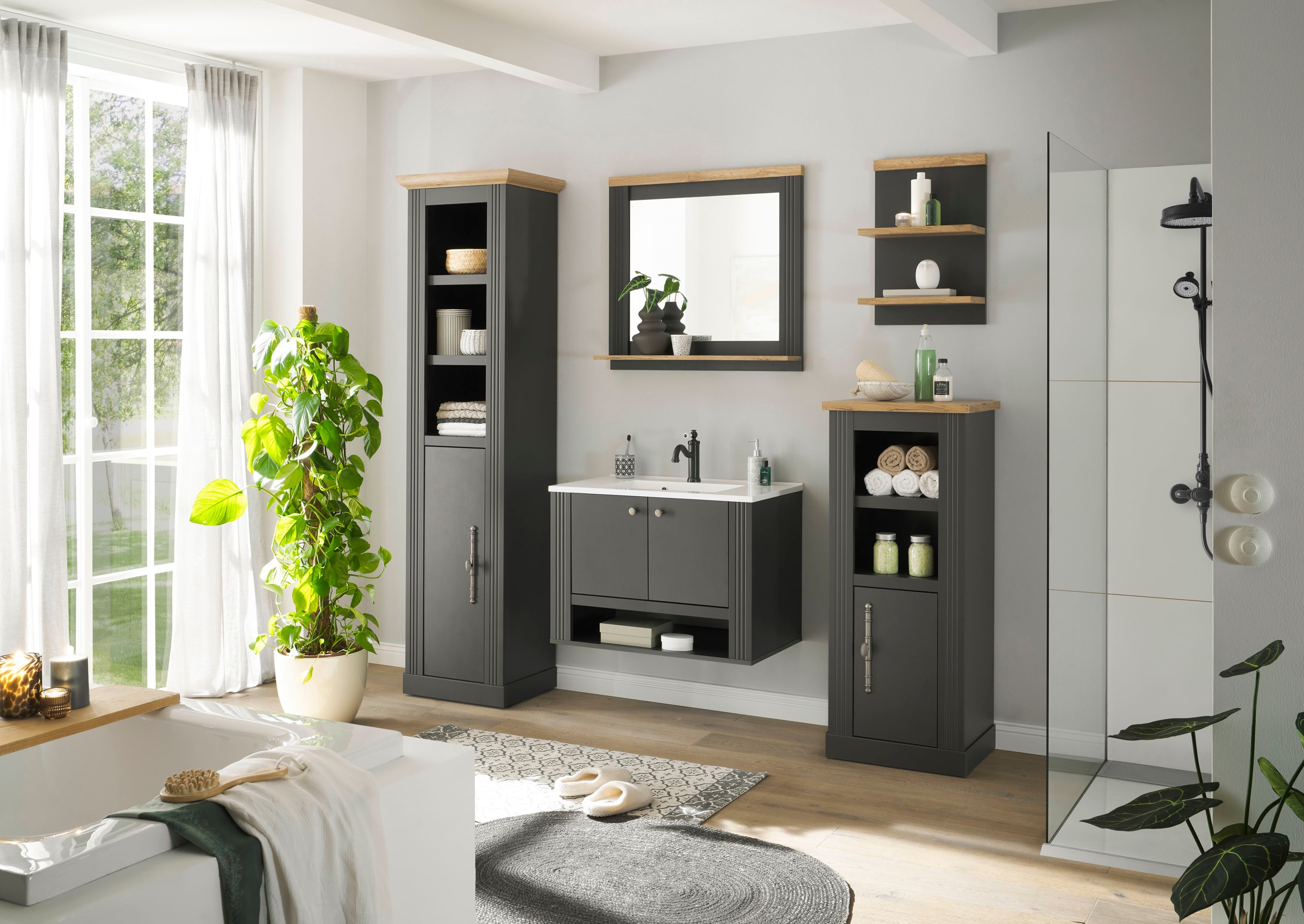 OTTO home Badmöbel-Set "WESTMINSTER, Bad im Landhausstil, 5-teiliges Badezi günstig online kaufen