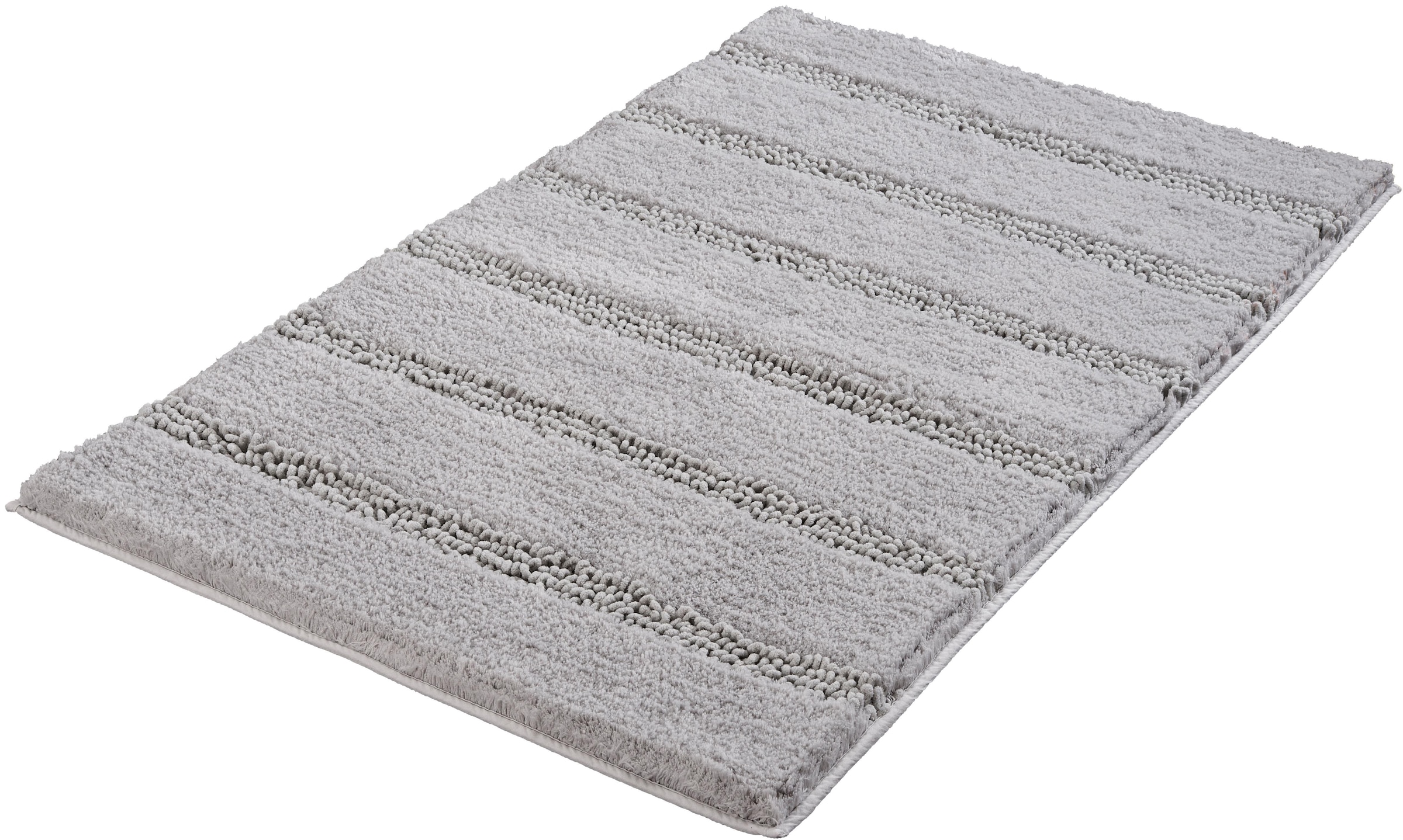 Kleine Wolke Badematte "Monrovia, Badvorleger, Badezimmer Teppich" Höhe 23 mm rutschhemmend beschichtet fußbodenheizungsgeeignet Badteppich, Uni Farben, gestreift, aus Mikrofaser, waschbar