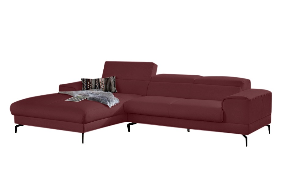 W.SCHILLIG Ecksofa »piedroo, Designsofa mit tollem Sitzkomfort, L-Form«, Kopfteilverstellung, wahlweise mit Sitztiefenverstellung, Breite 303cm