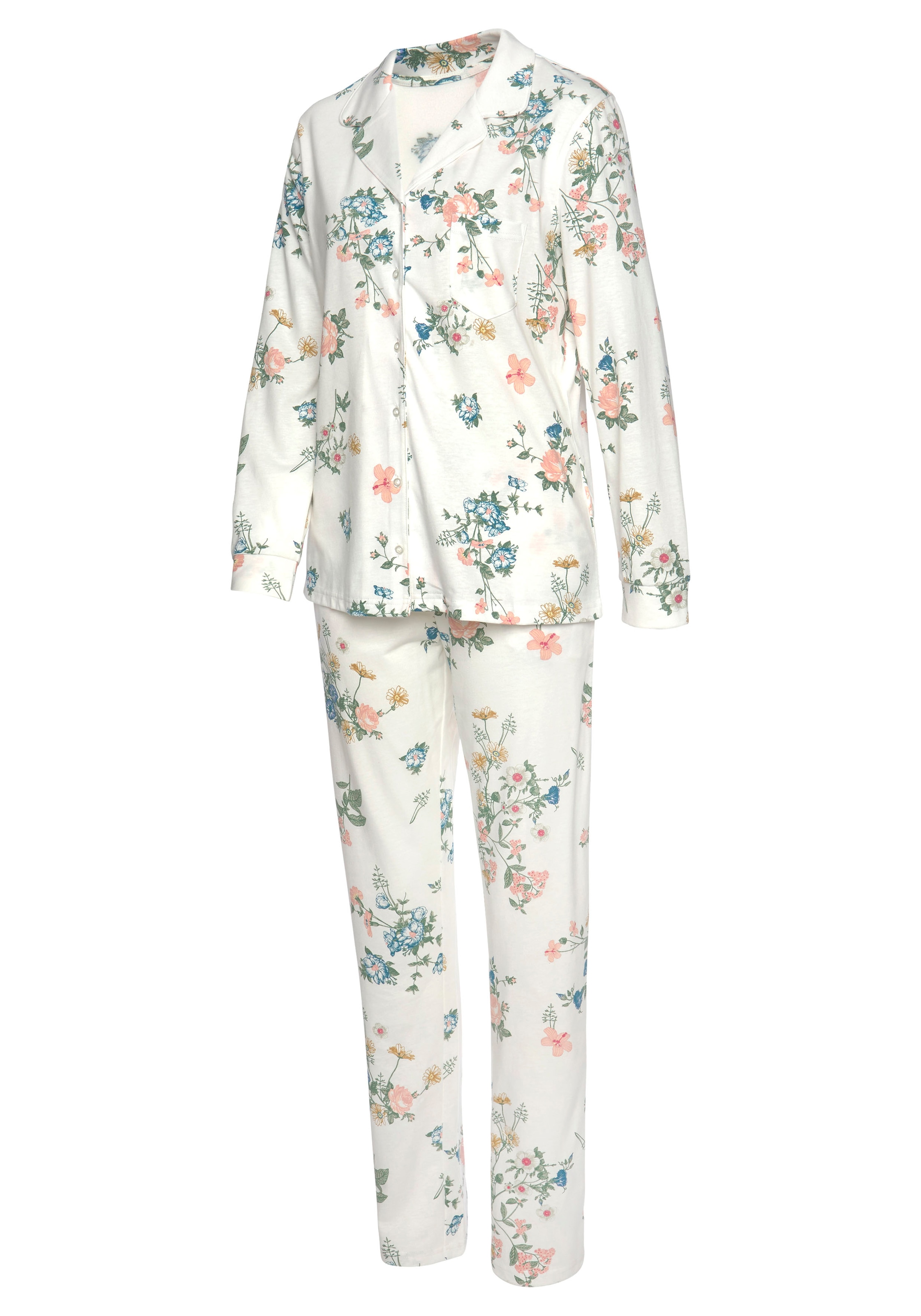 Vivance Dreams Pyjama, (2 tlg.), mit Blumen Print