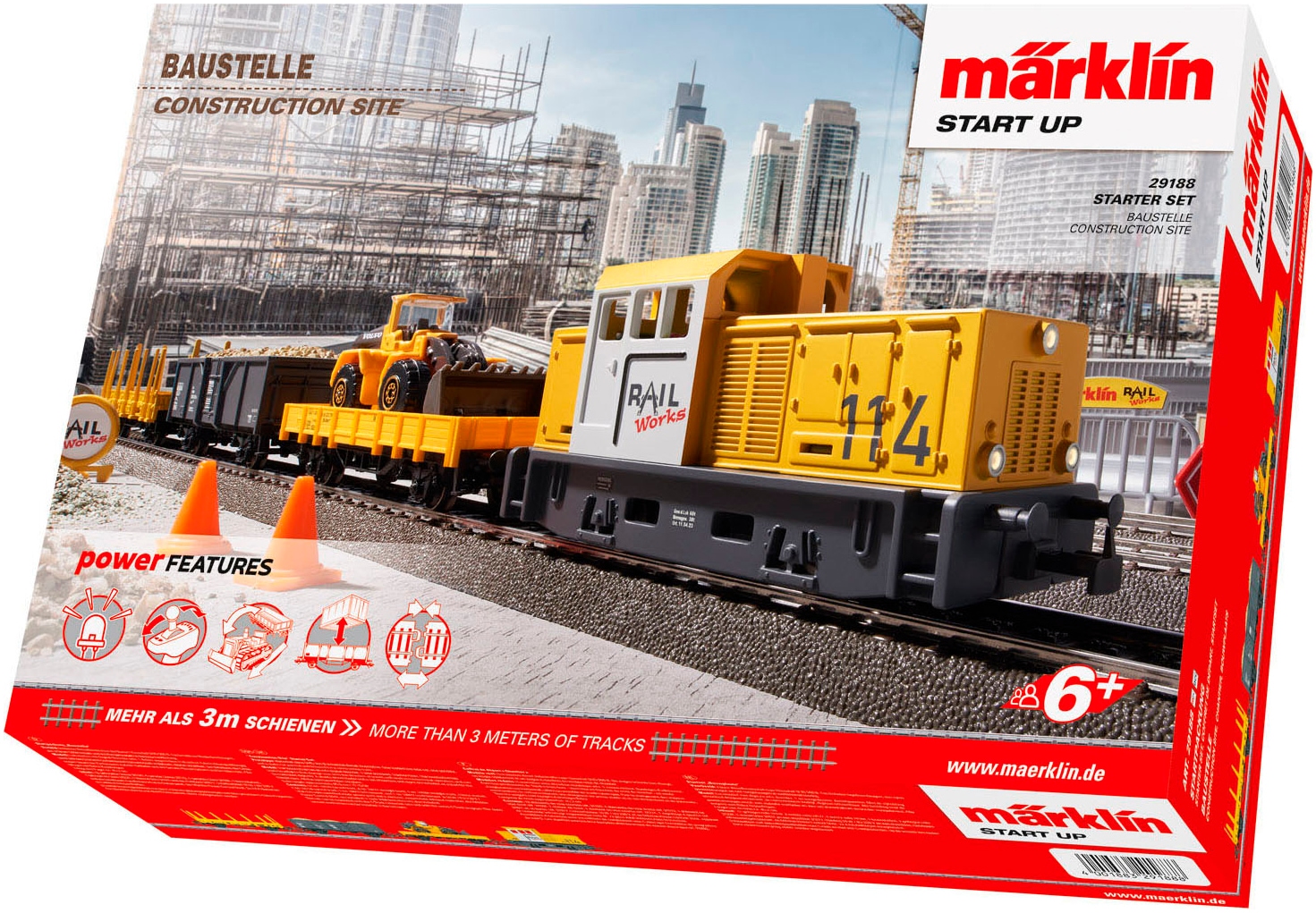 MÄRKLIN Kinder Modelleisenbahn-Set "Märklin Start up - Startpackung Baustelle - 29188", gelb, Kunststoff, Metall, Modelleisenbahnen, Made in Europe