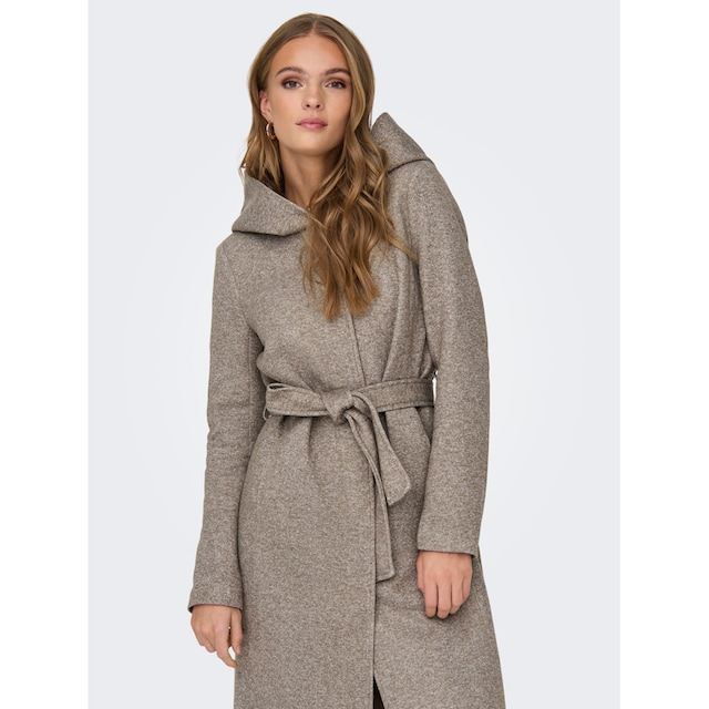 ONLY Langmantel »ONLSEDONA LIGHT LONG BELT COAT OTW«, mit großer Kapuze  online kaufen | BAUR