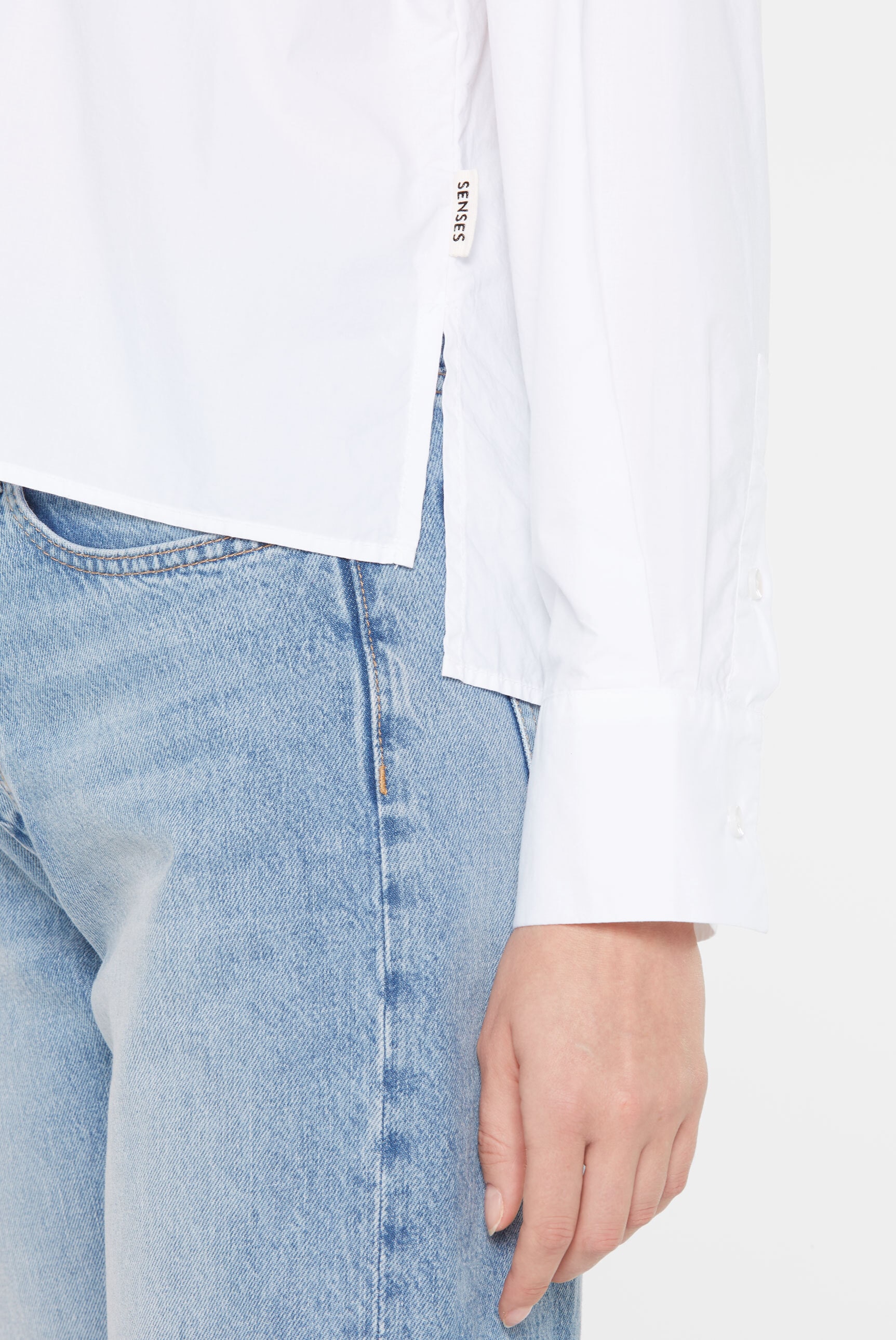 SENSES.THE LABEL Langarmbluse, mit Seitenschlitze
