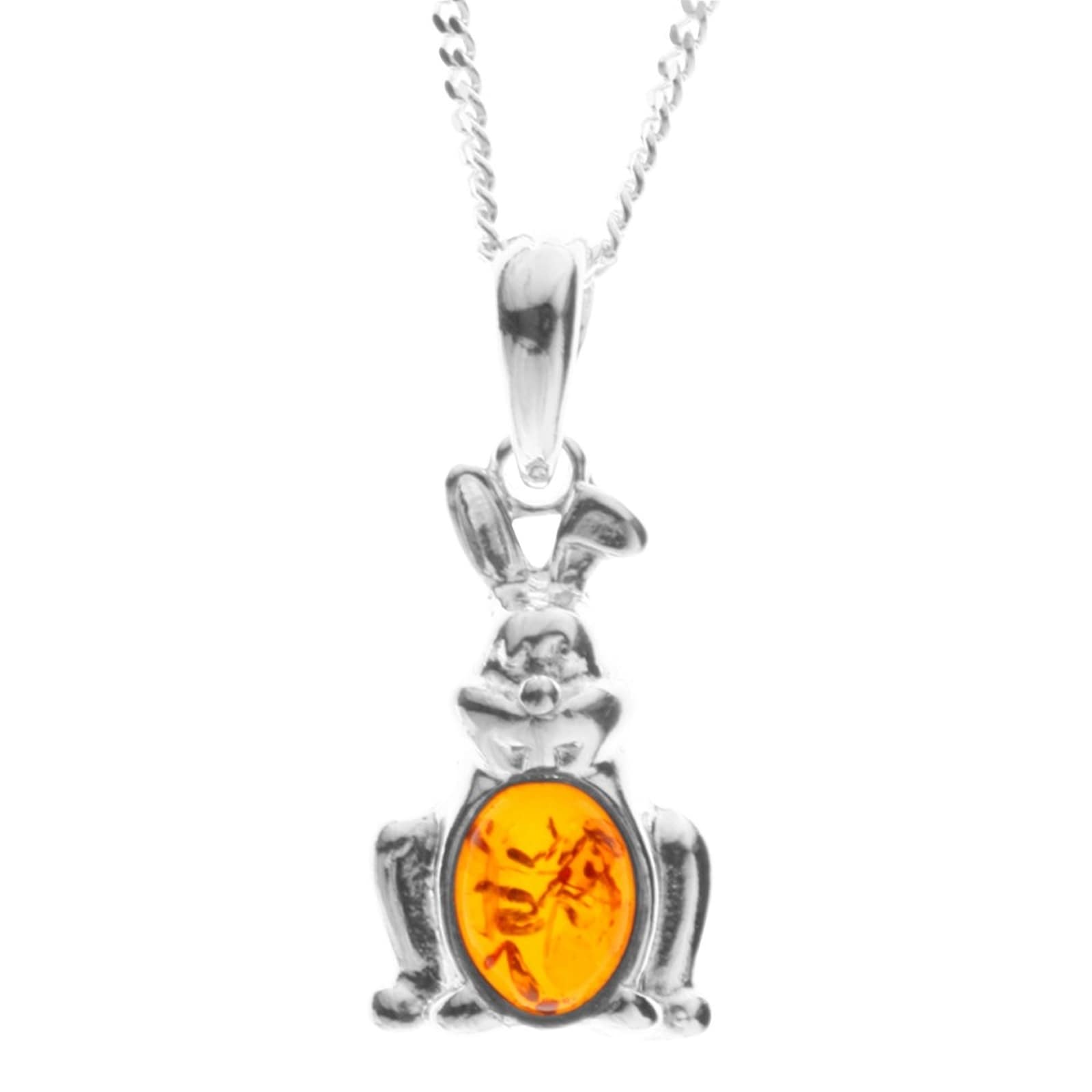 Kette mit Anhänger OSTSEE-SCHMUCK "- Hase - Silber 925/000 - Bernstein" Gr. 45, silber (silber 925, silberfarben, weiß), Schmuck_Sets, Damen, 45, Silber 925 (Sterlingsilber) 4