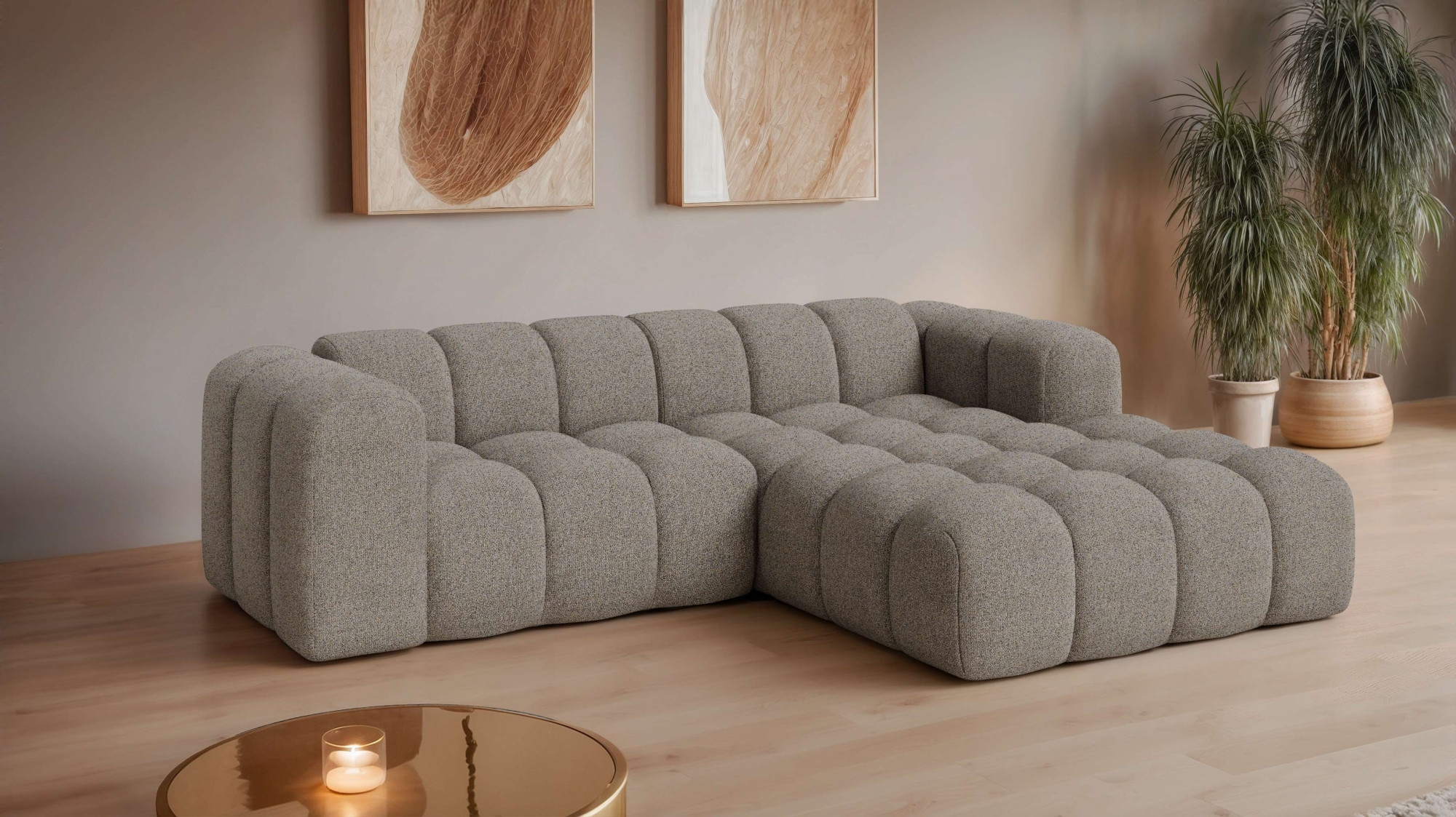 OTTO home Ecksofa "KALLIE Design-Sofa mit Wellenunterfederung, Bubble-Optik günstig online kaufen