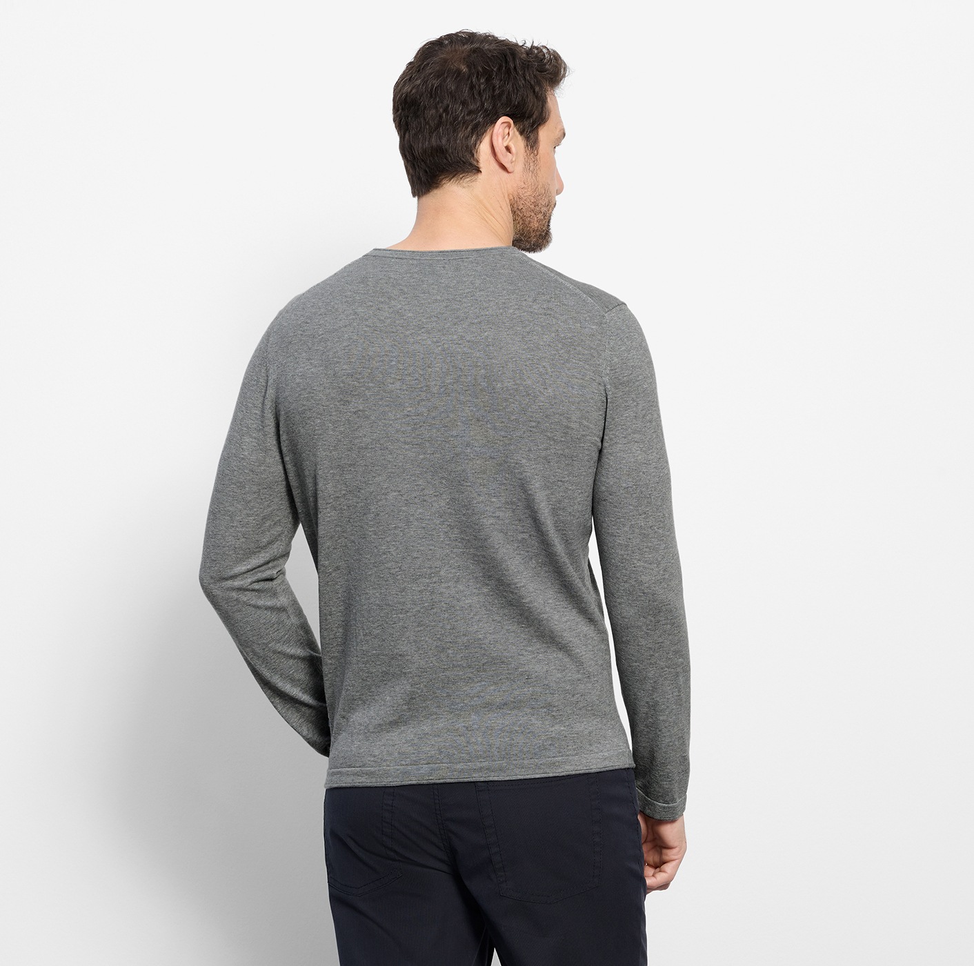OLYMP Strick Casual Crew Neck Sweater Grey XL 5