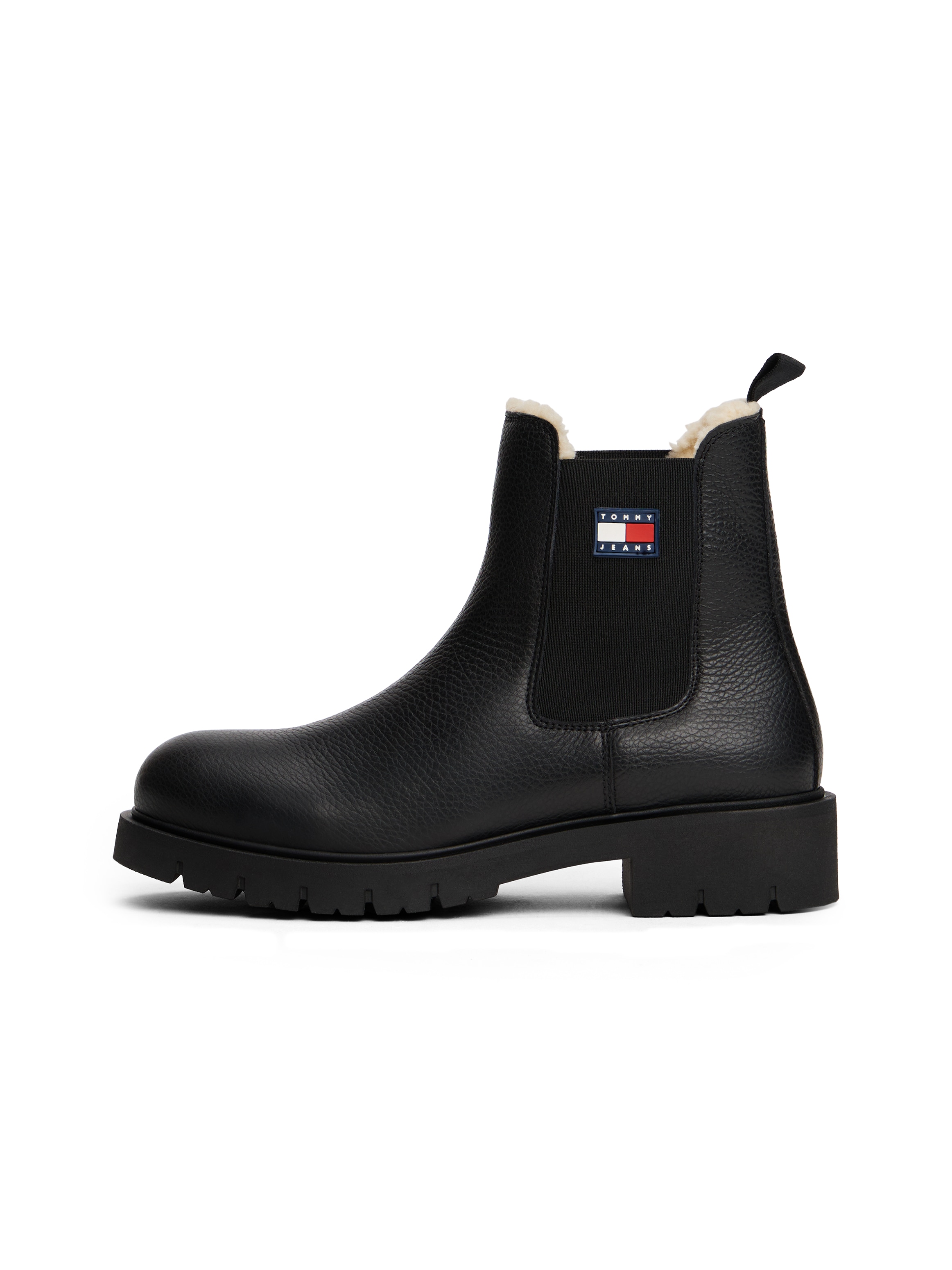 Tommy Jeans Chelseaboots »TJW CHELSEA BOOT WL«, Blockabsatz, Stiefelette mit typischer Logoflagge