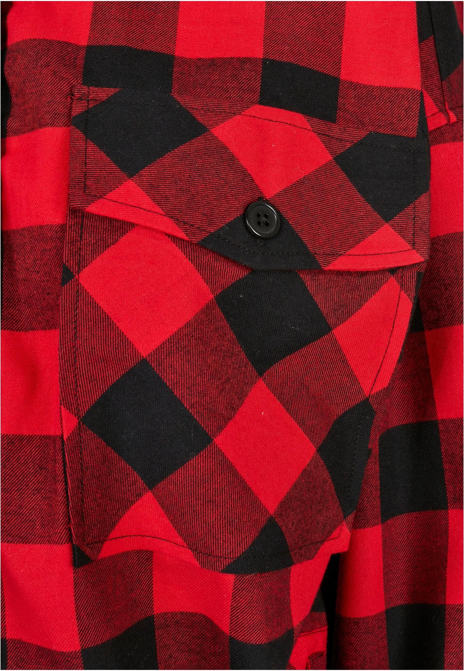 URBAN CLASSICS Langarmhemd »Urban Classics Damen Ladies Short Oversized Check Shirt«, (1 tlg.)