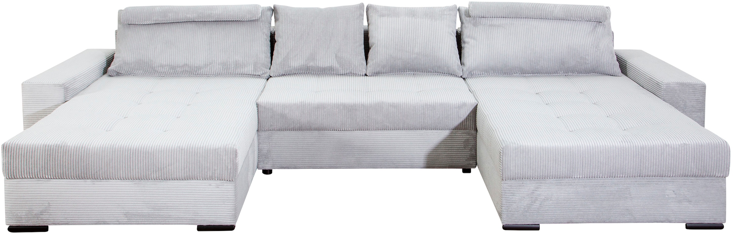 COLLECTION AB 1100000002199 "Josy XXXL-Relax U-Form, B: 352 cm" Schlaffunktion, Bettkasten & 2 Nackenkissen, Federkern