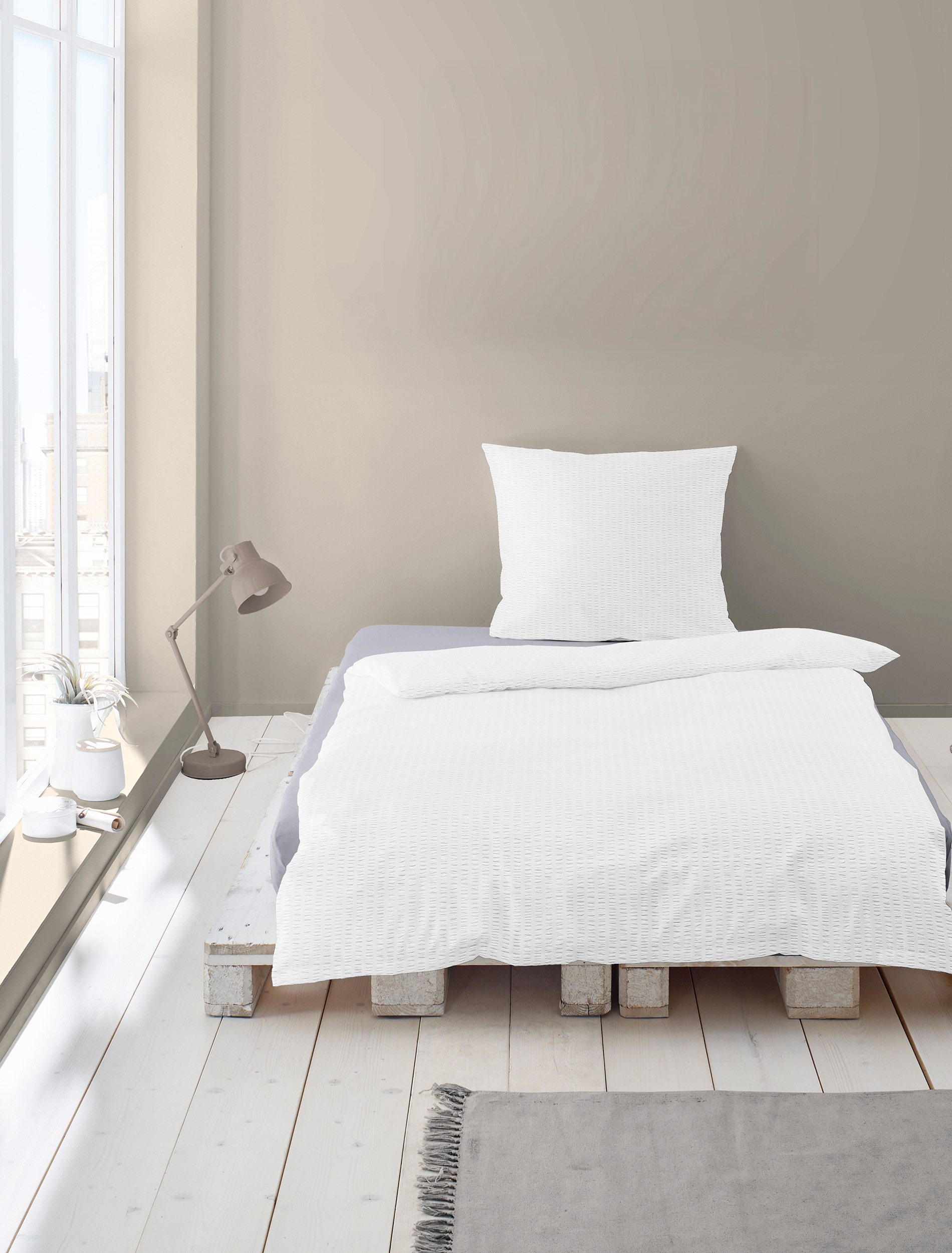 BIERBAUM Bettwäsche "4134" 2 Stk. Premium Mako-Satin Seersucker, 100 % Baum günstig online kaufen