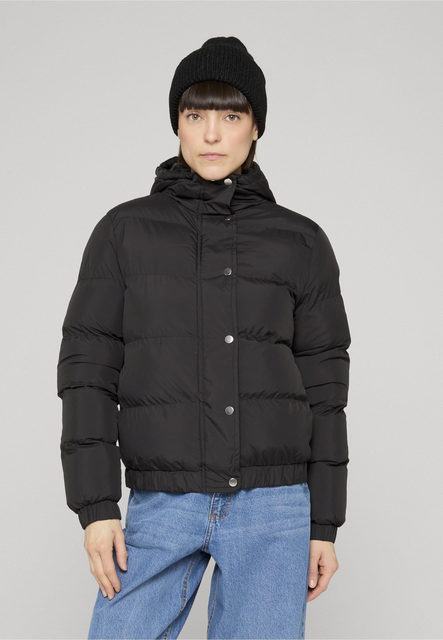 URBAN CLASSICS Winterjacke »Urban Classics Damen Ladies Hooded Puffer Jacket« 1 Stk. tlg. mit Kapuze