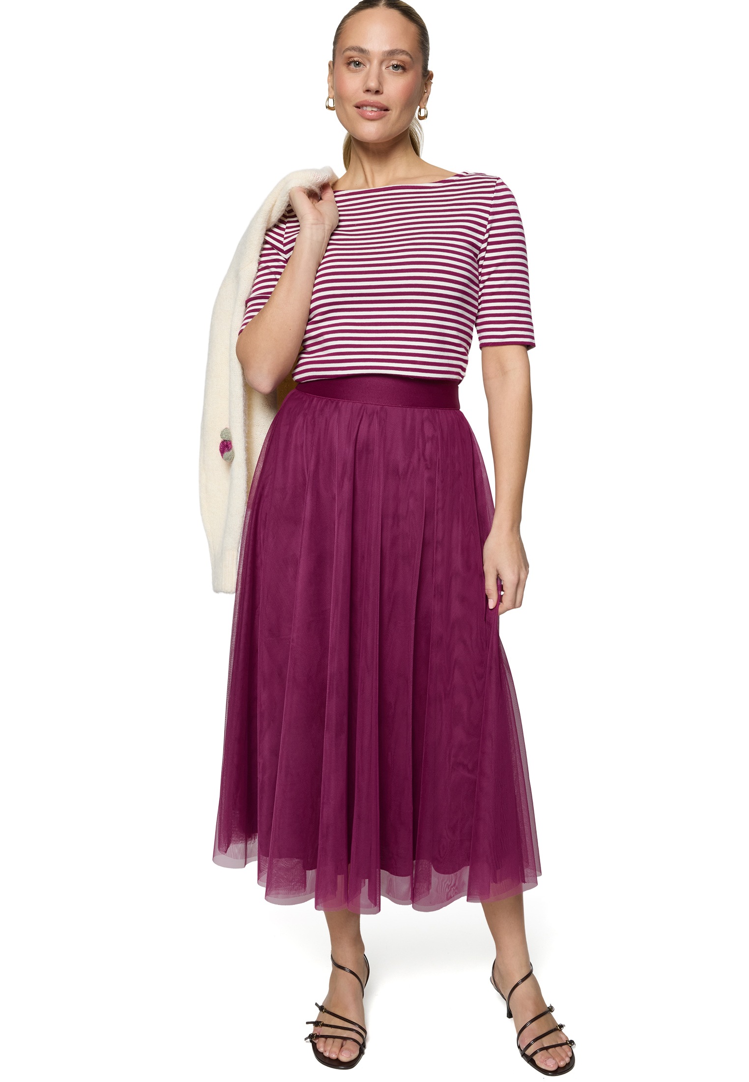 ZERO Midi Skirt Magenta Purple 36 3