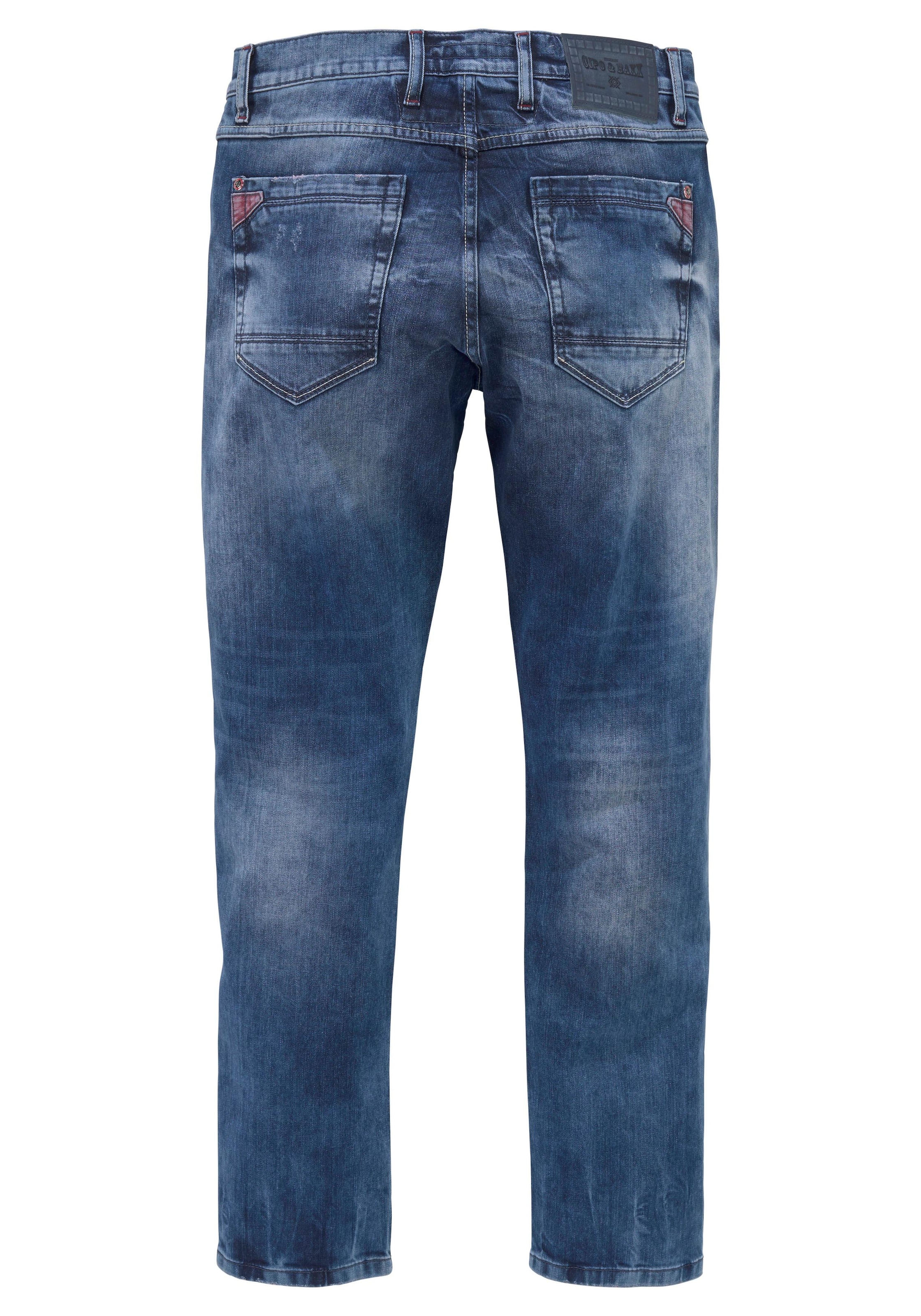 Cipo & Baxx Straight-Jeans »Red Dot«